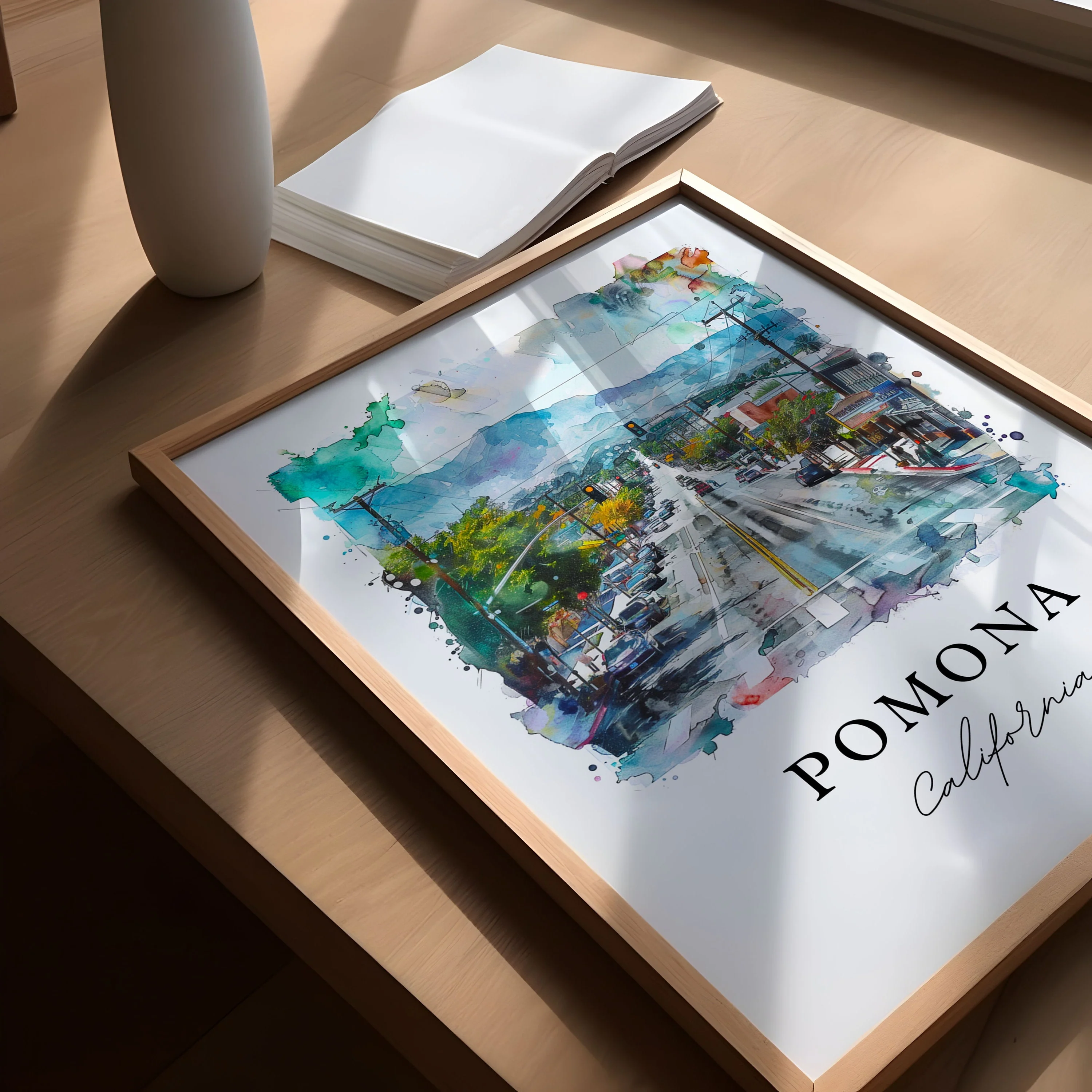 Pomona, California – Watercolor Art Print - Image 4