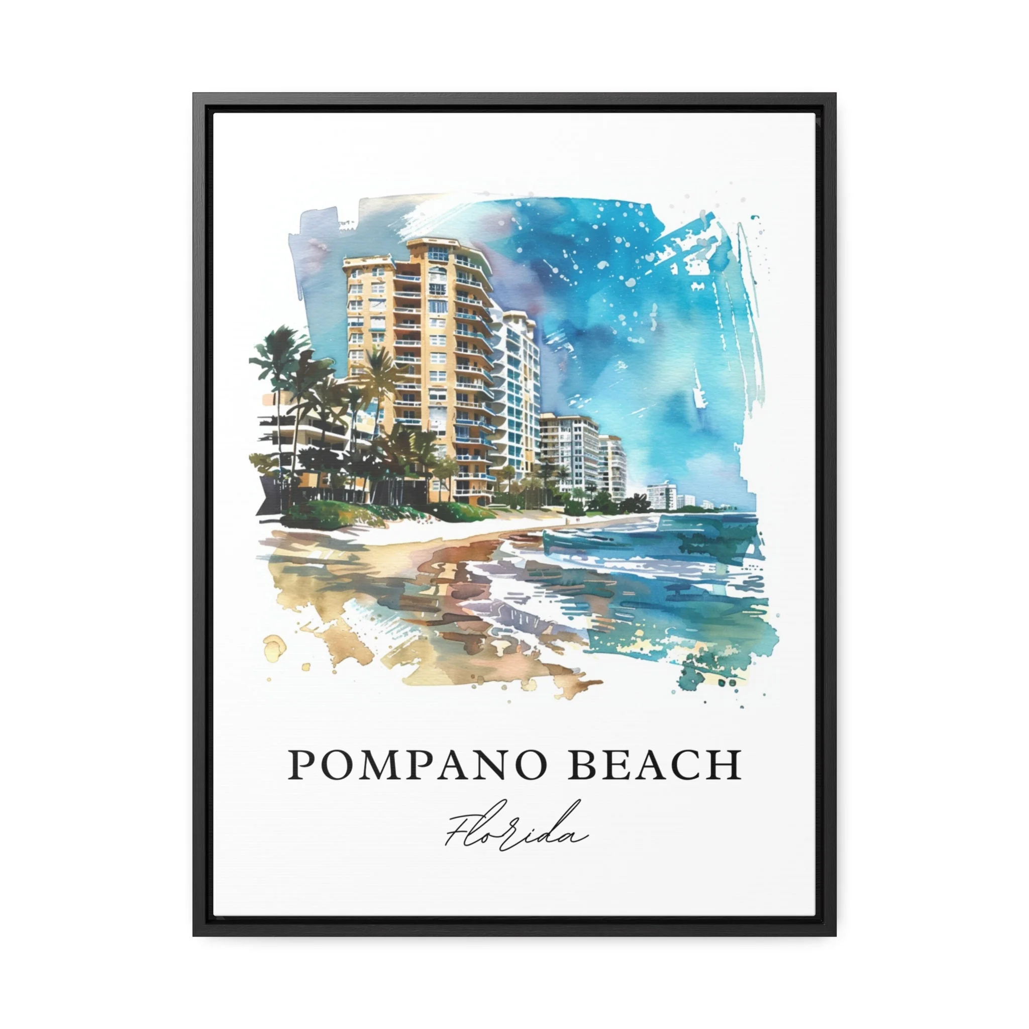 Pompano Beach, USA – Watercolor Art Print - Image 5