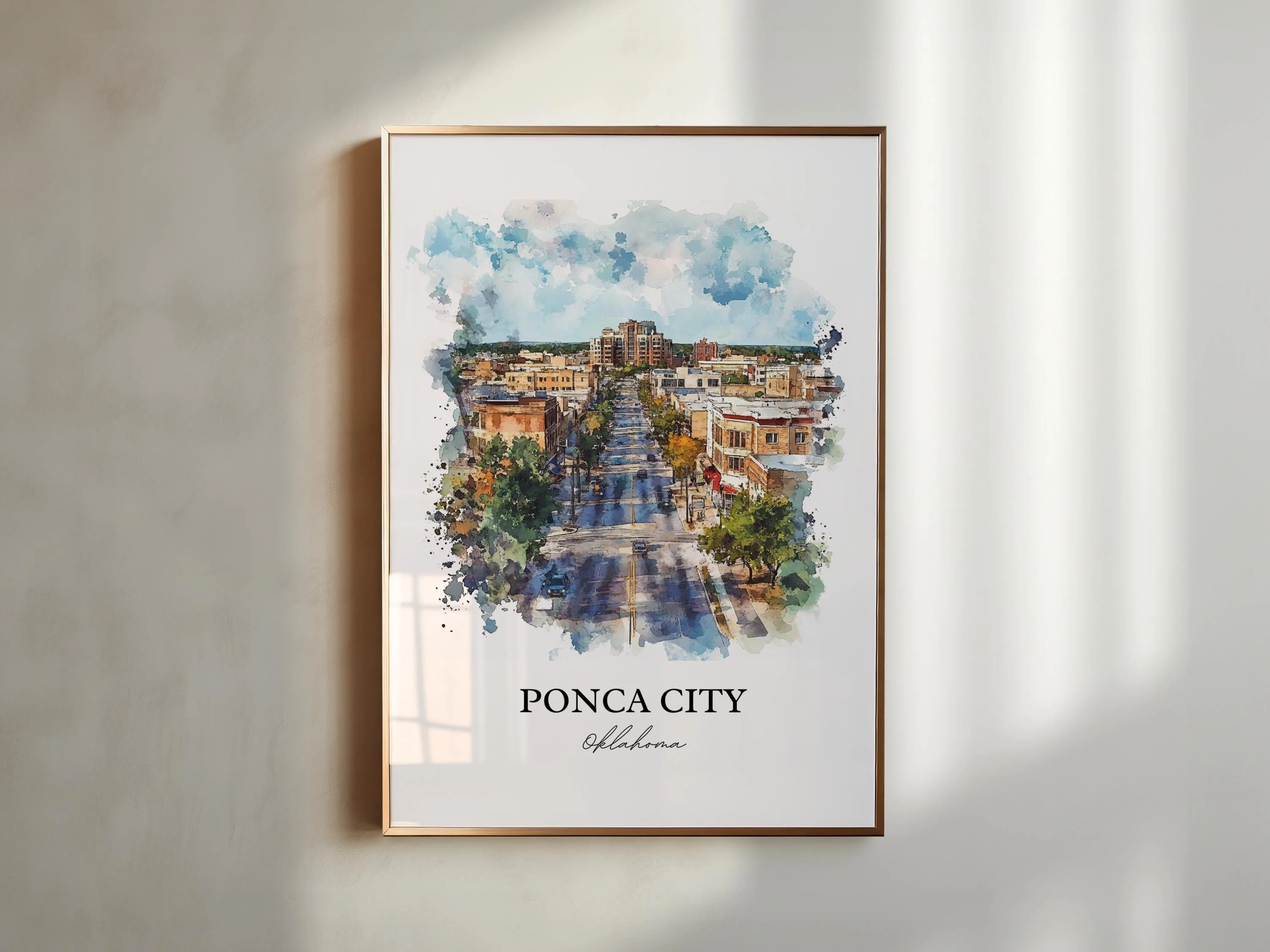 Ponca City, OK, USA – Watercolor Art Print - Image 4