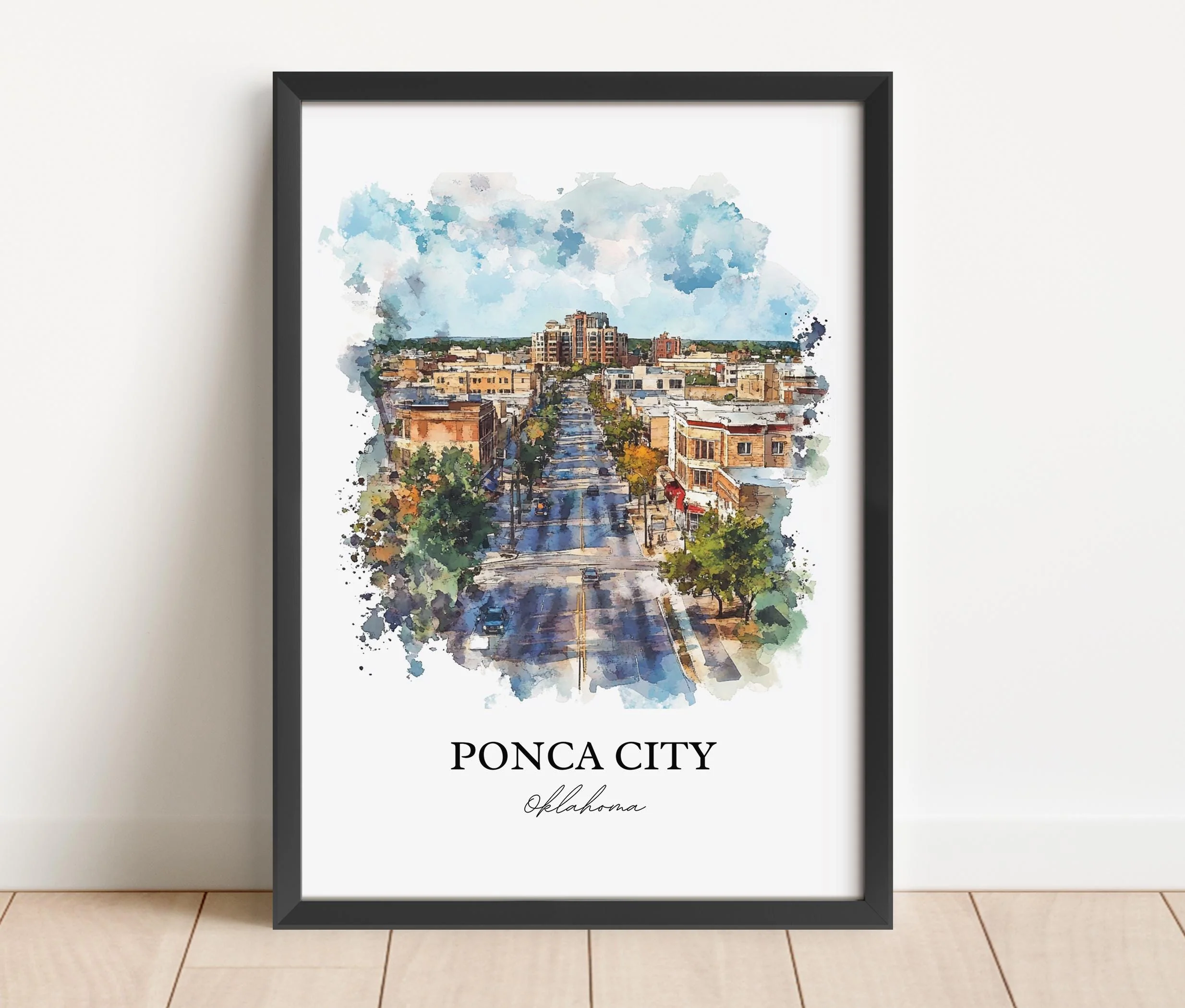 Ponca City, OK, USA – Watercolor Art Print - Image 6