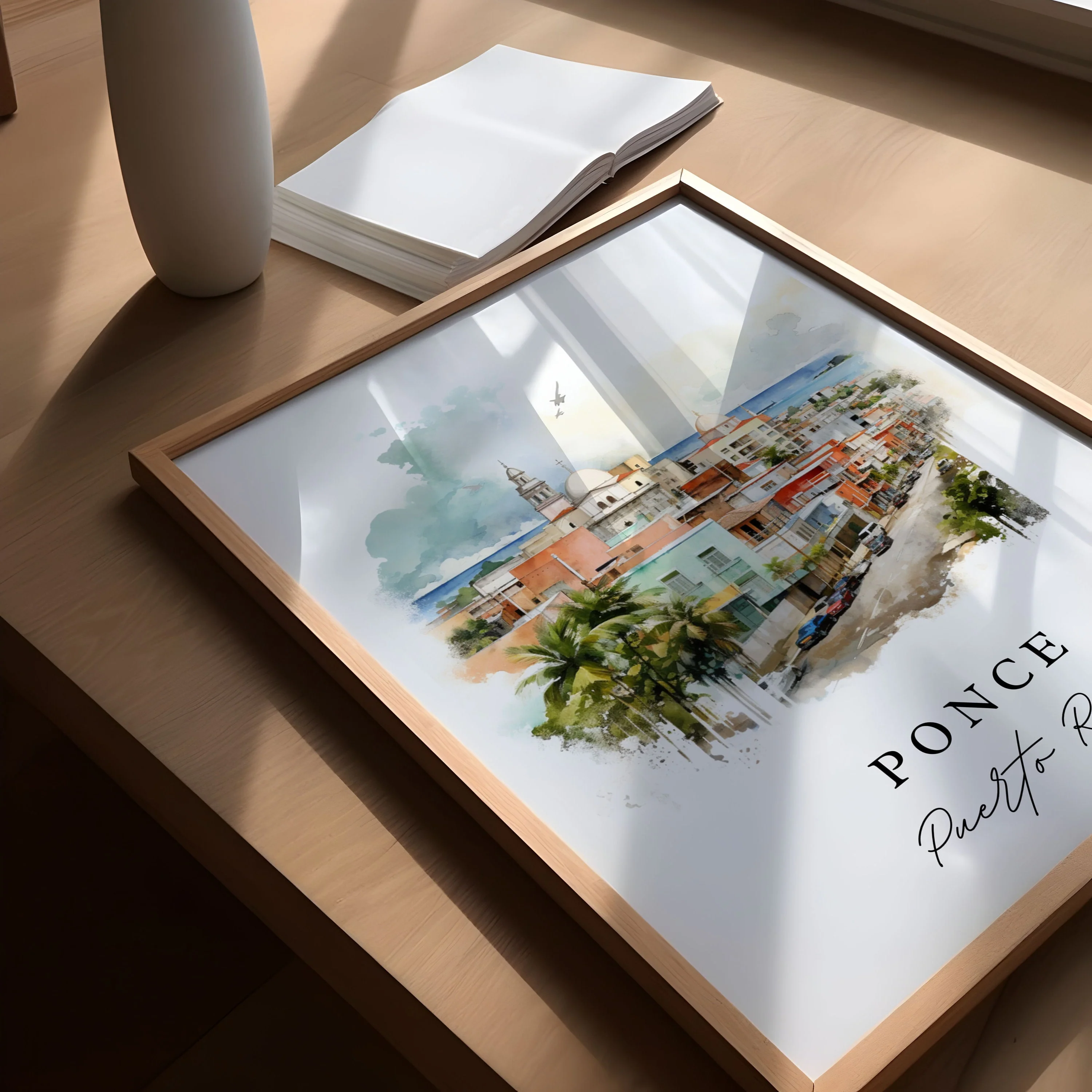 Ponce, Puerto Rico – Watercolor Art Print - Image 3