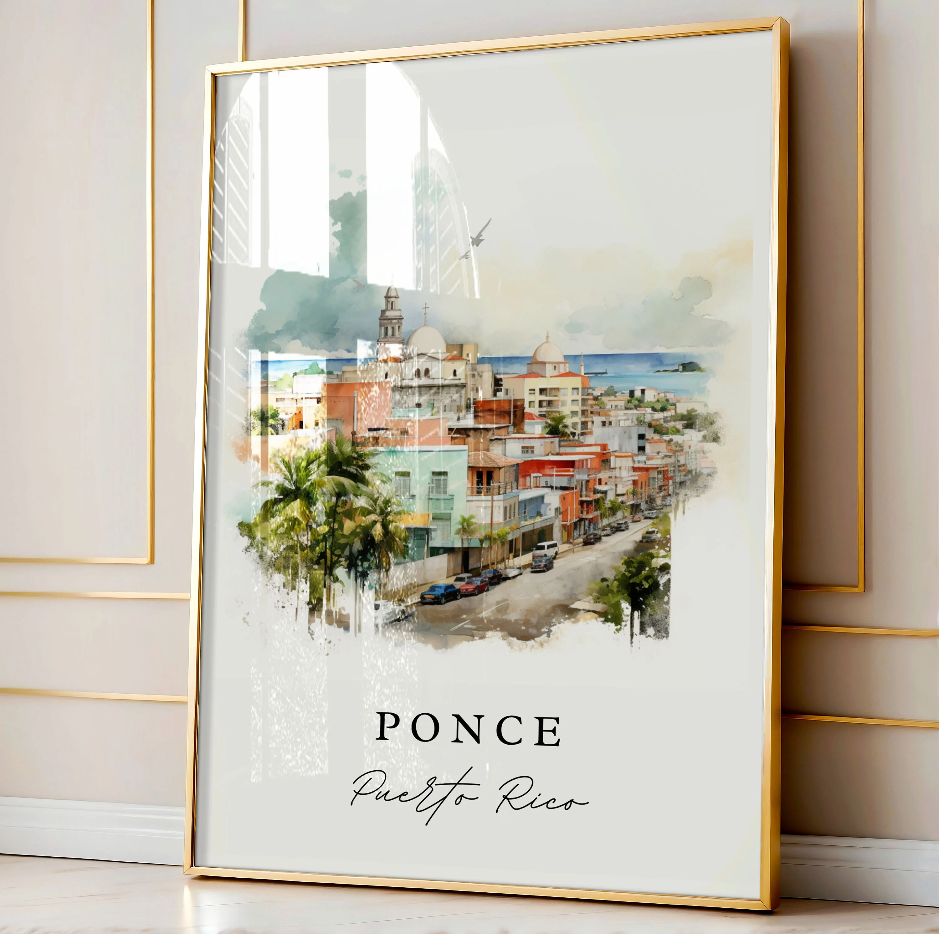 Ponce, Puerto Rico – Watercolor Art Print - Image 4
