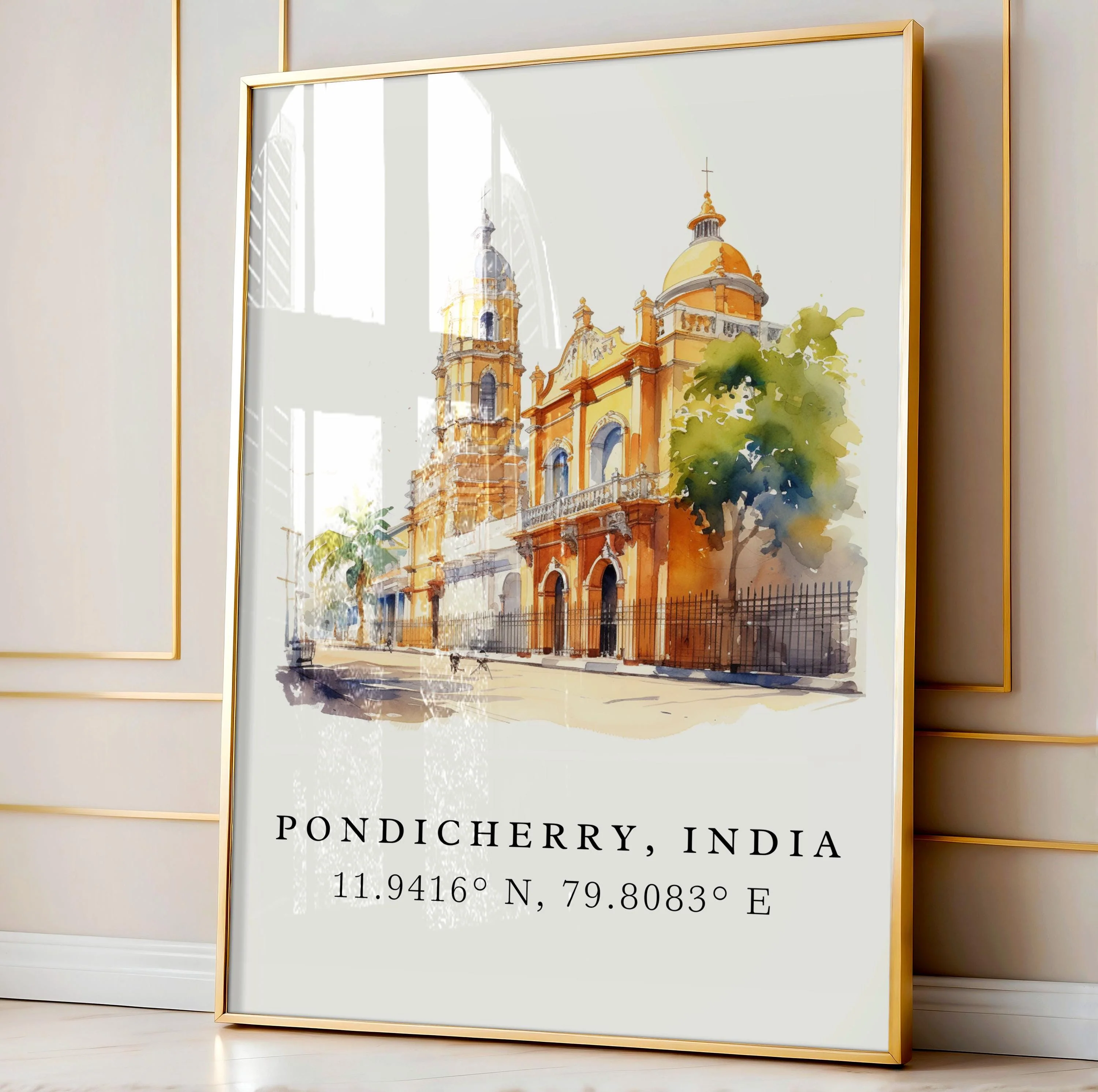 Pondicherry, India – Watercolor Art Print - Image 5