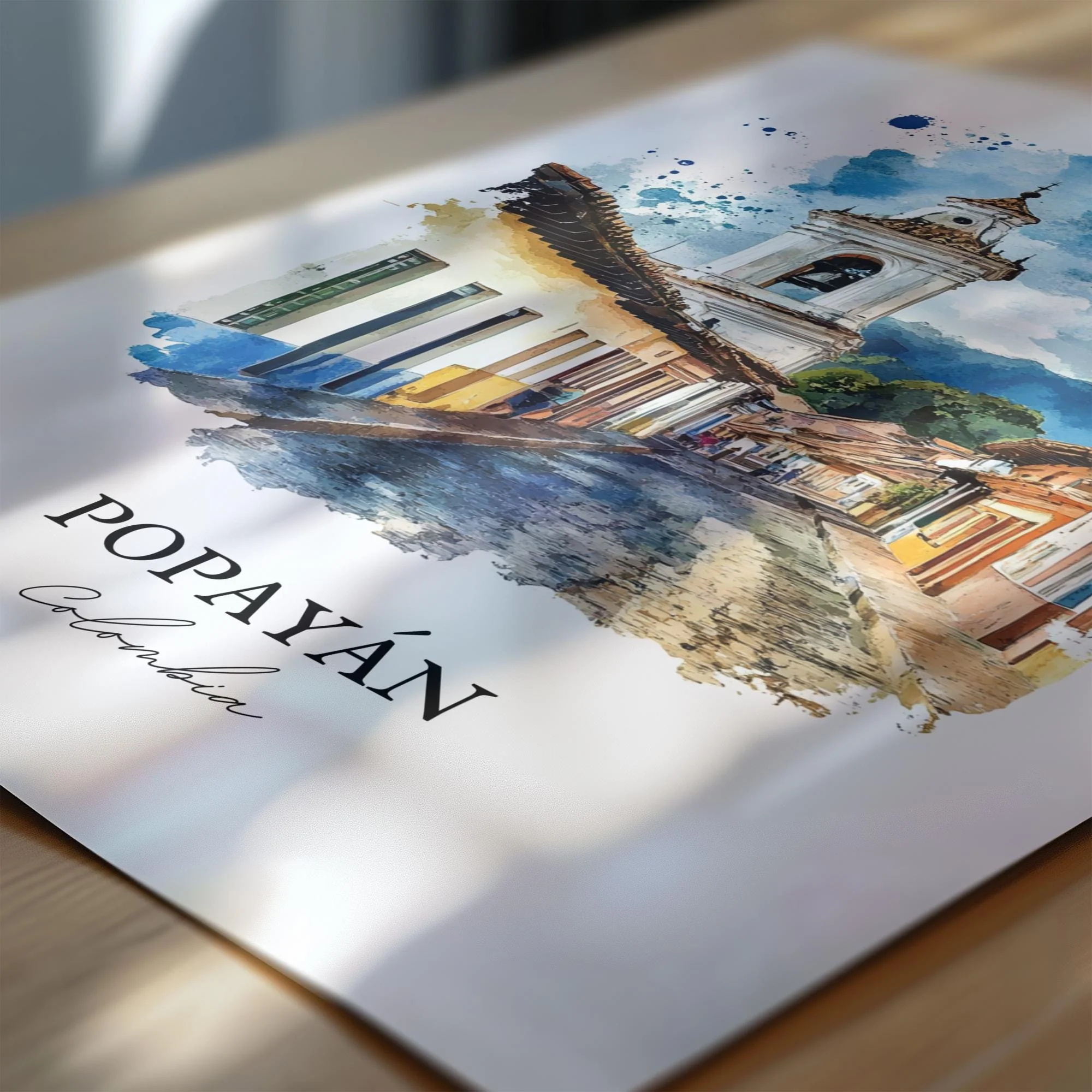 Popayán, Colombia – Watercolor Art Print - Image 2