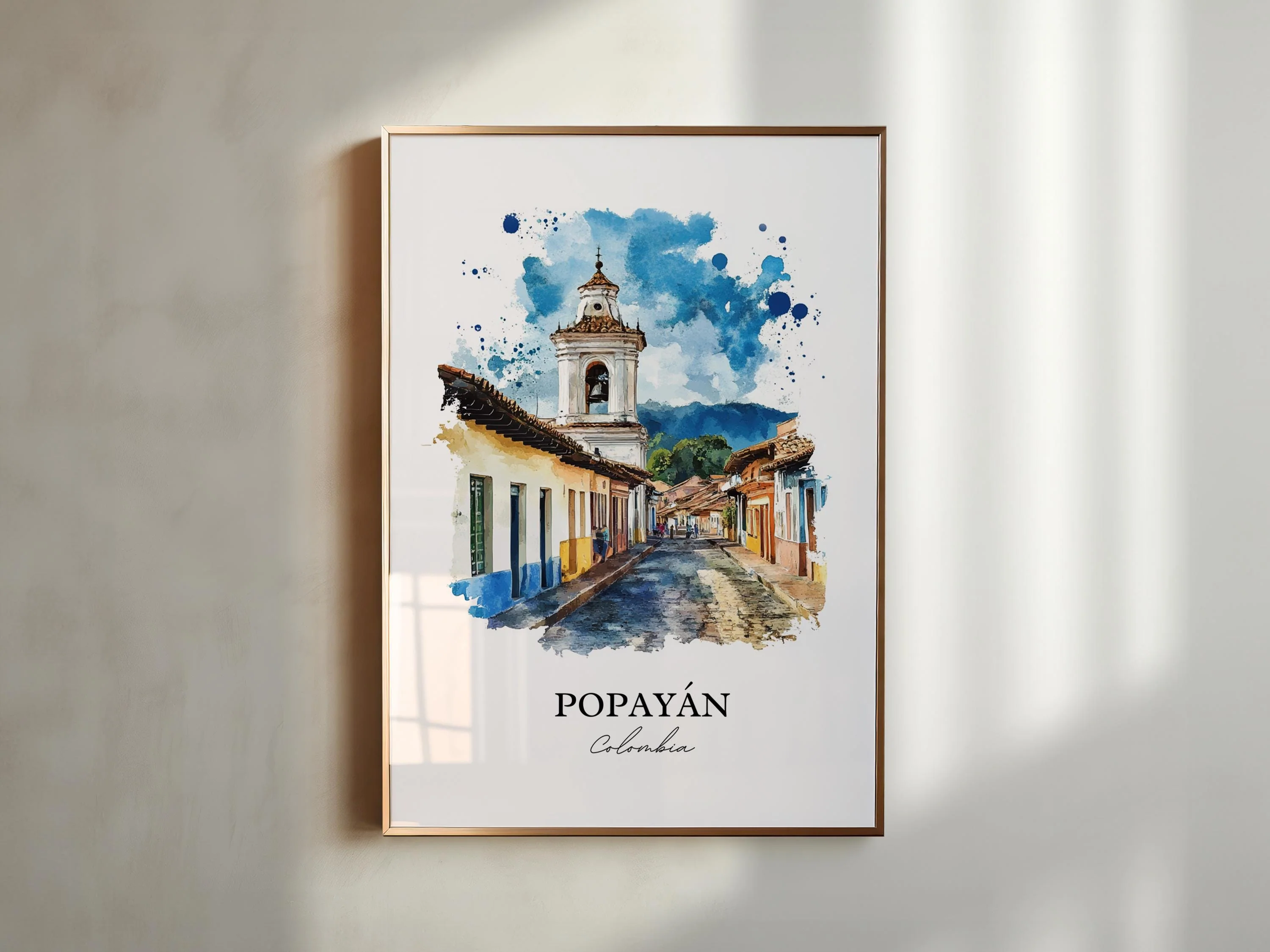Popayán, Colombia – Watercolor Art Print - Image 3