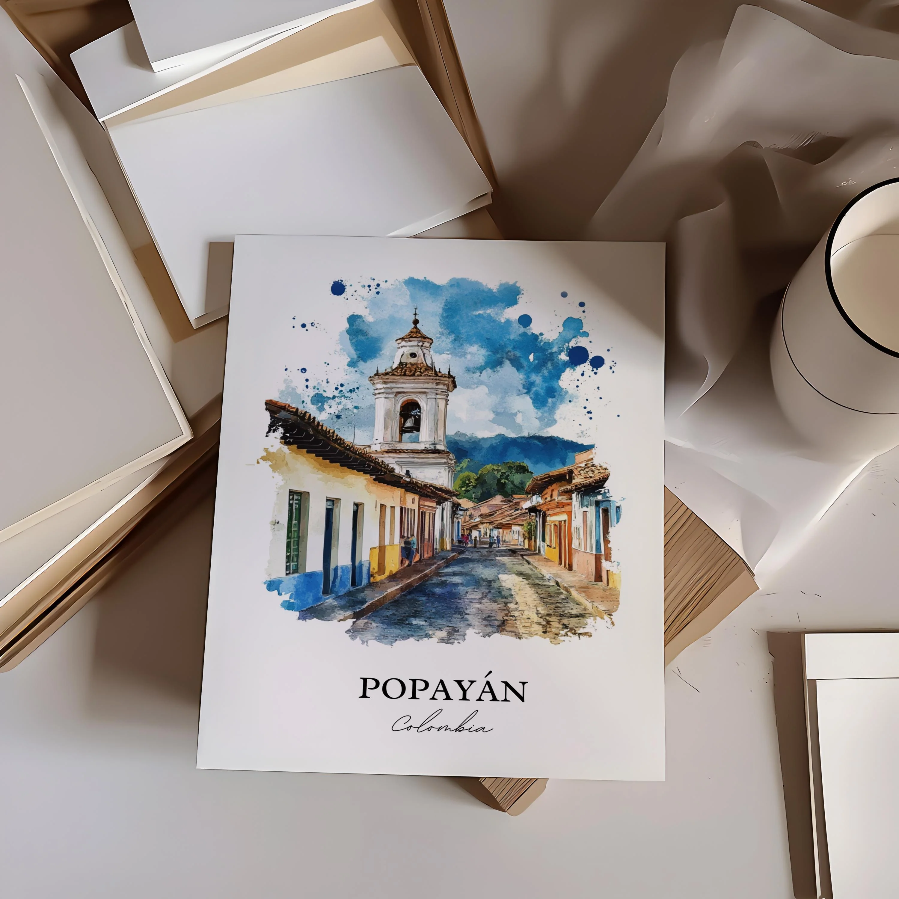 Popayán, Colombia – Watercolor Art Print - Image 5
