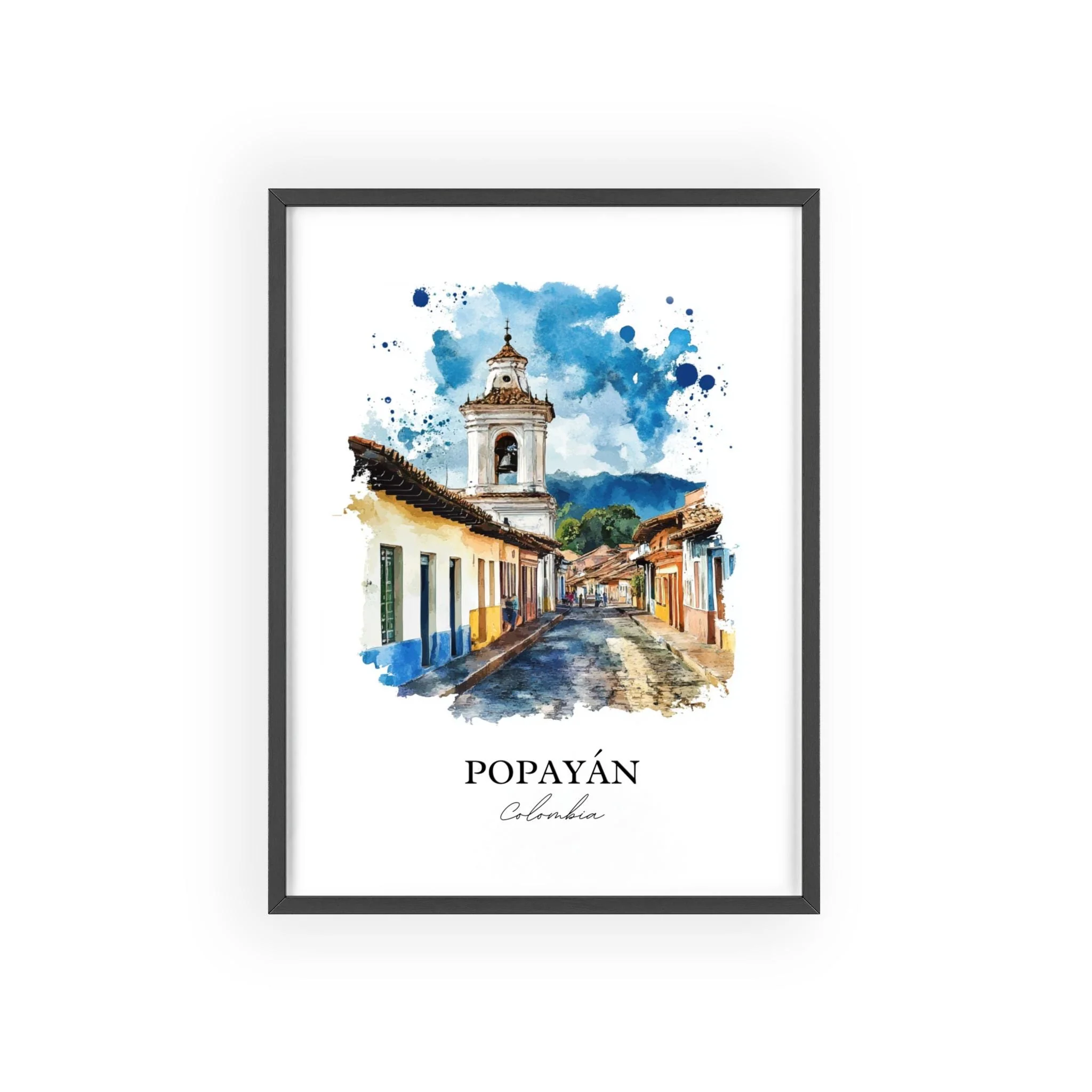 Popayán, Colombia – Watercolor Art Print - Image 7