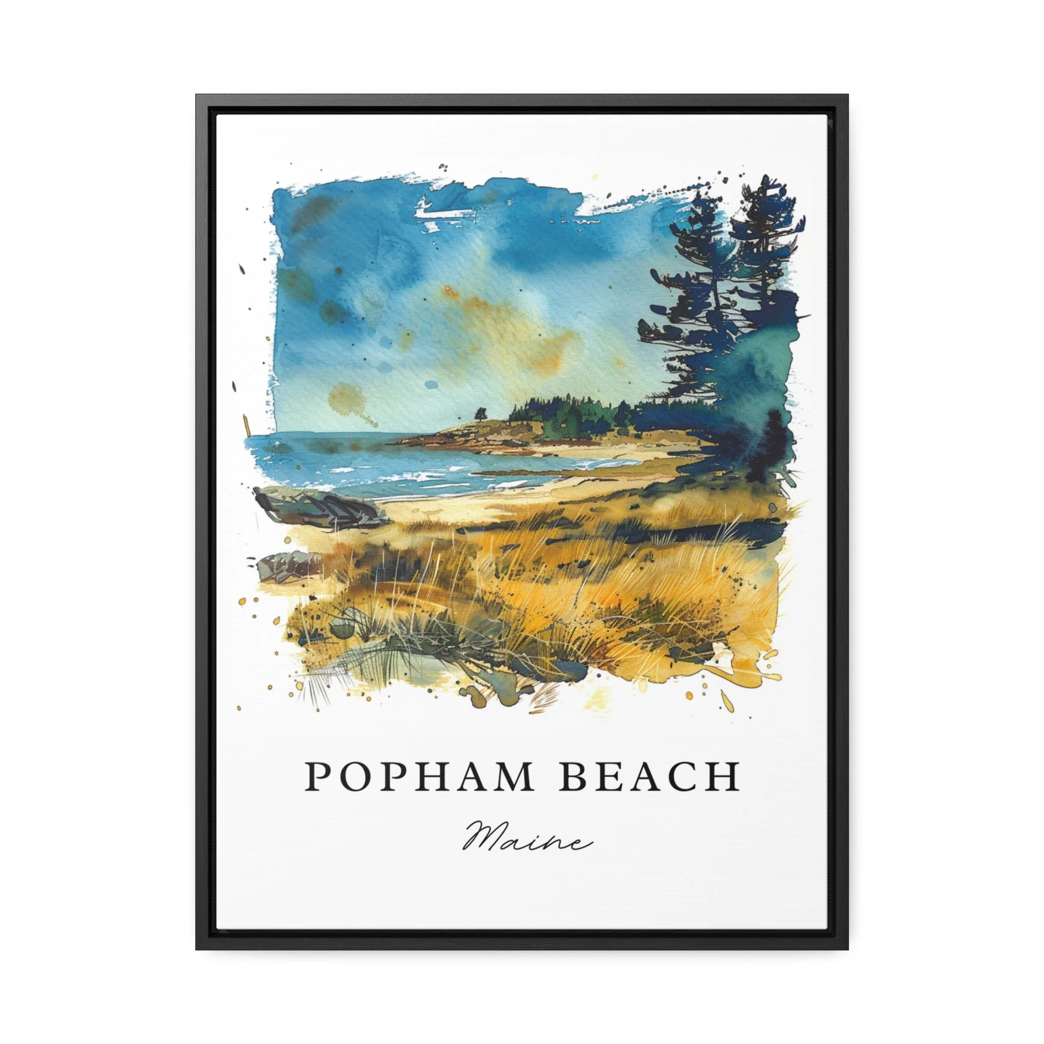 Popham Beach, Maine, Maine – Watercolor Art Print - Image 5