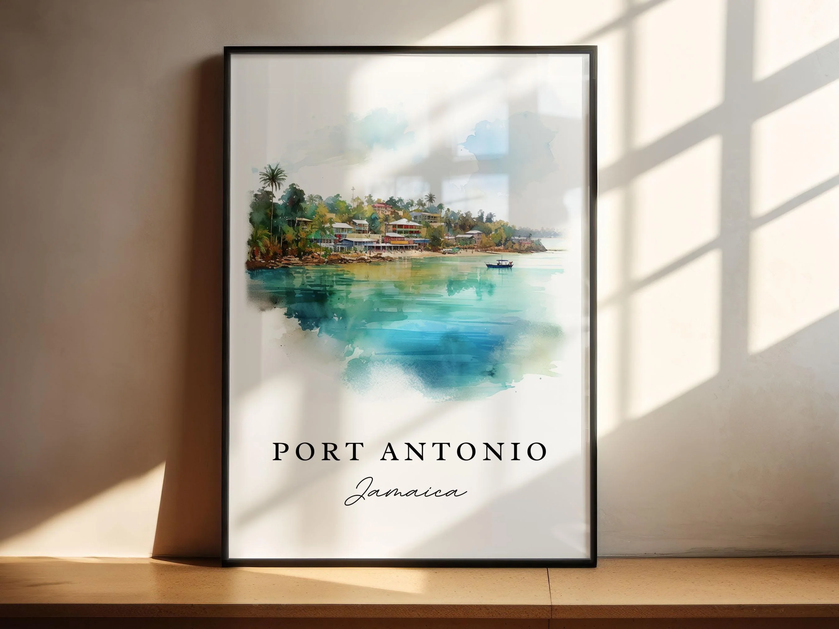 Port Antonio, Jamaica – Watercolor Art Print - Image 3