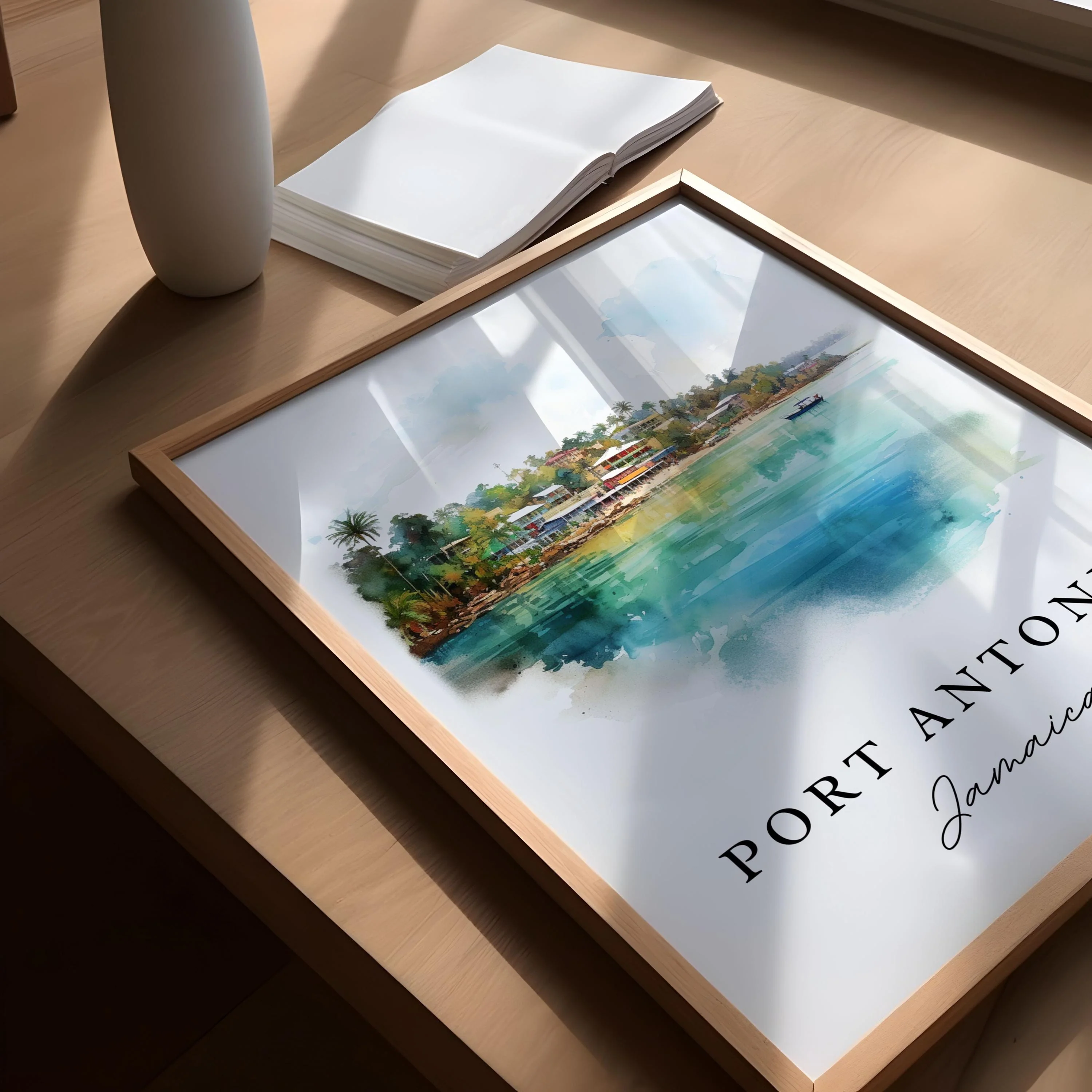 Port Antonio, Jamaica – Watercolor Art Print - Image 4
