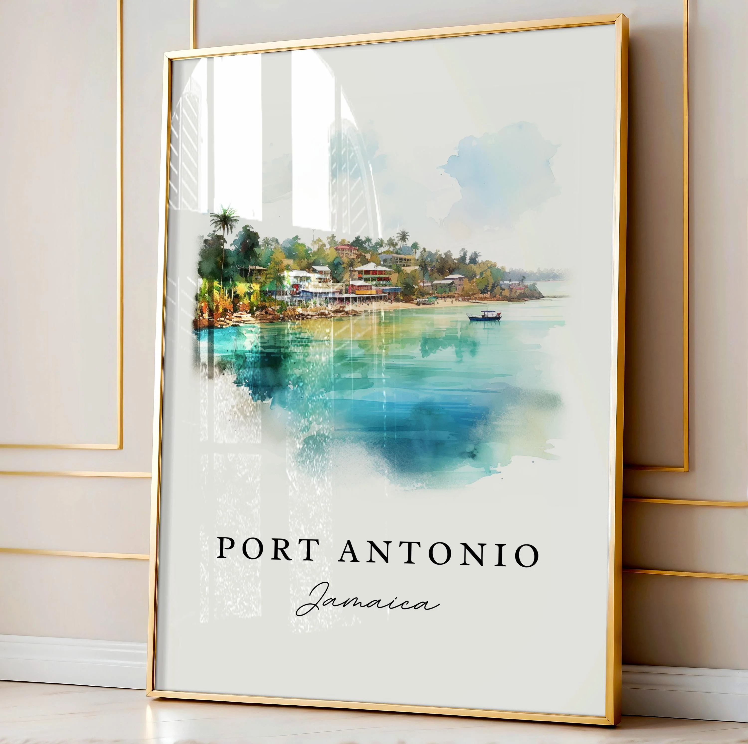 Port Antonio, Jamaica – Watercolor Art Print - Image 5