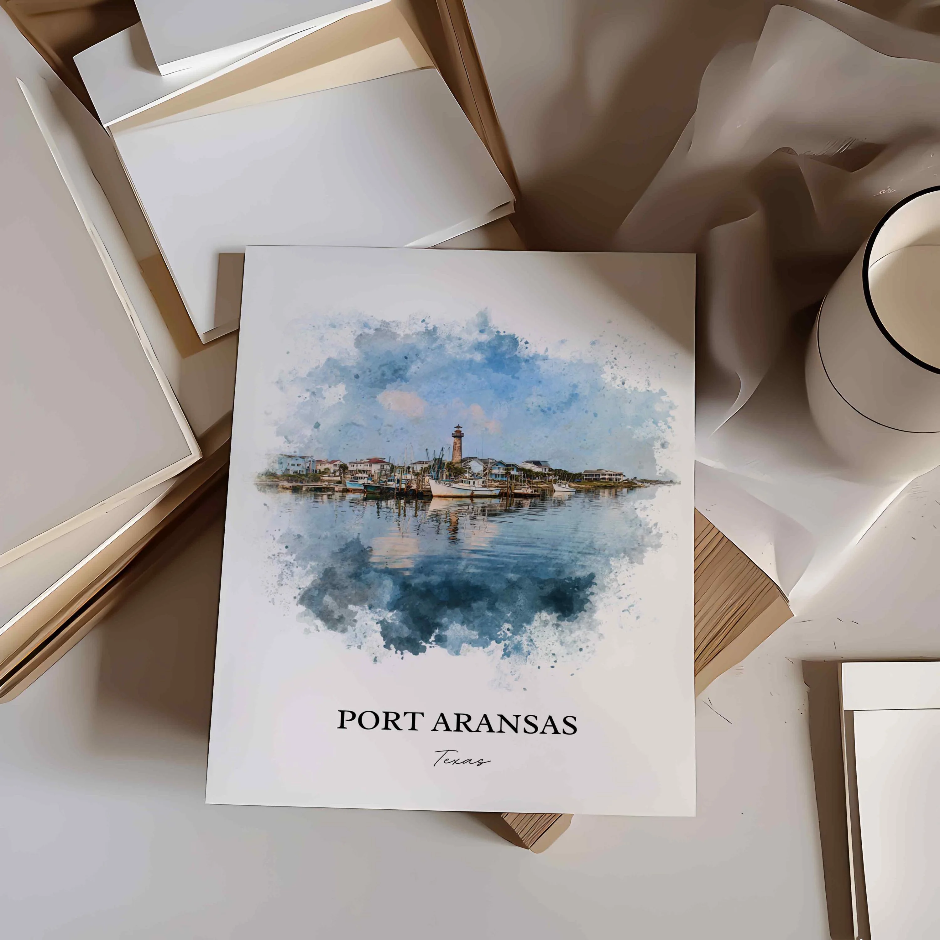 Port Aransas, Texas – Watercolor Art Print - Image 2