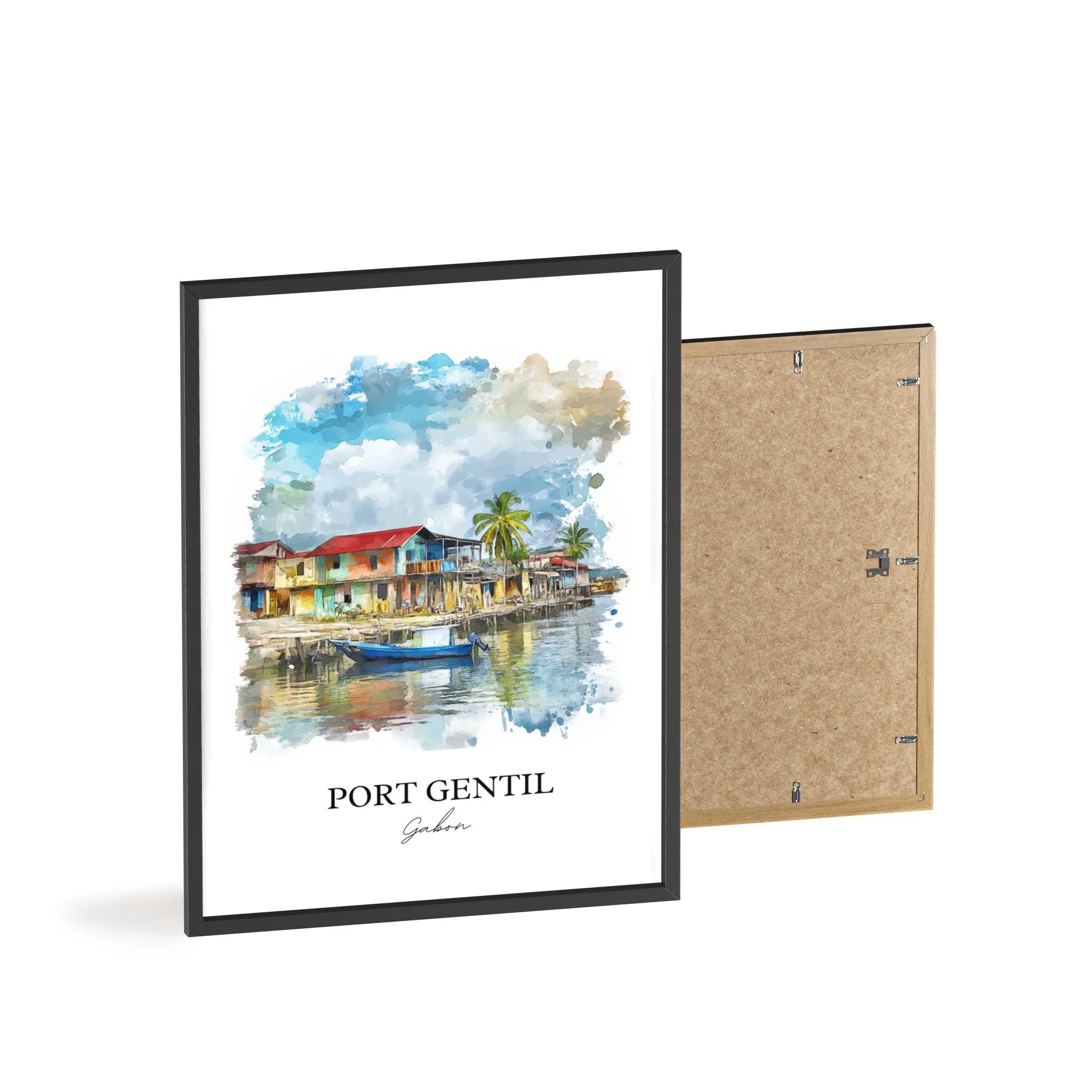 Port-Gentil, Gabon – Watercolor Art Print - Image 8