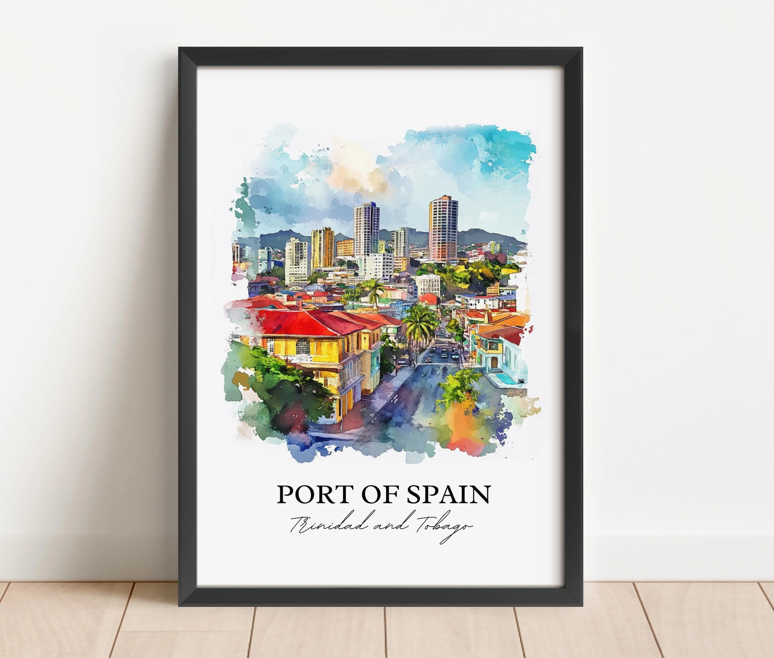Port of Spain, Trinidad and Tobago – Watercolor Art Print - Image 5