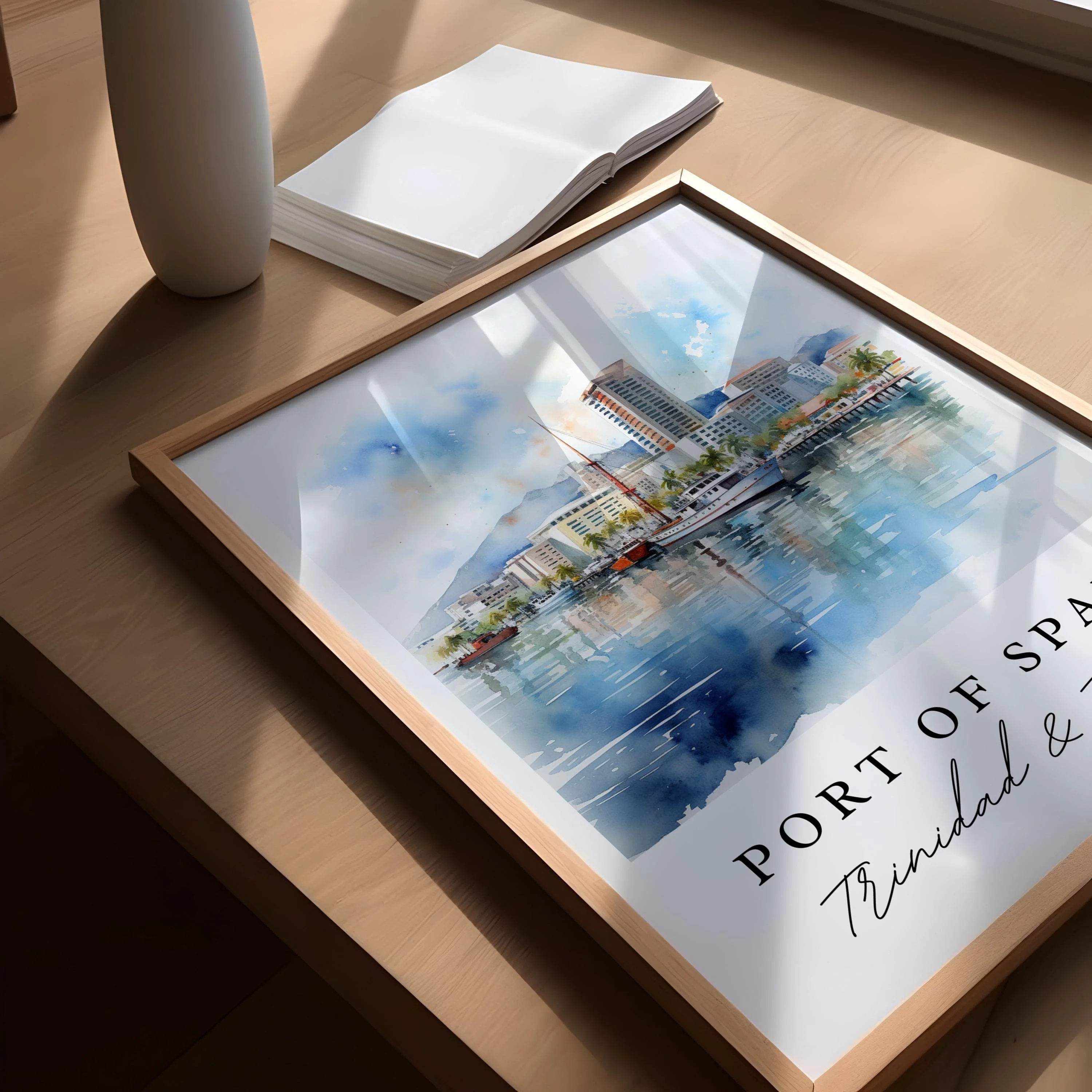 Port of Spain, Trinidad and Tobago – Watercolor Art Print - Image 3
