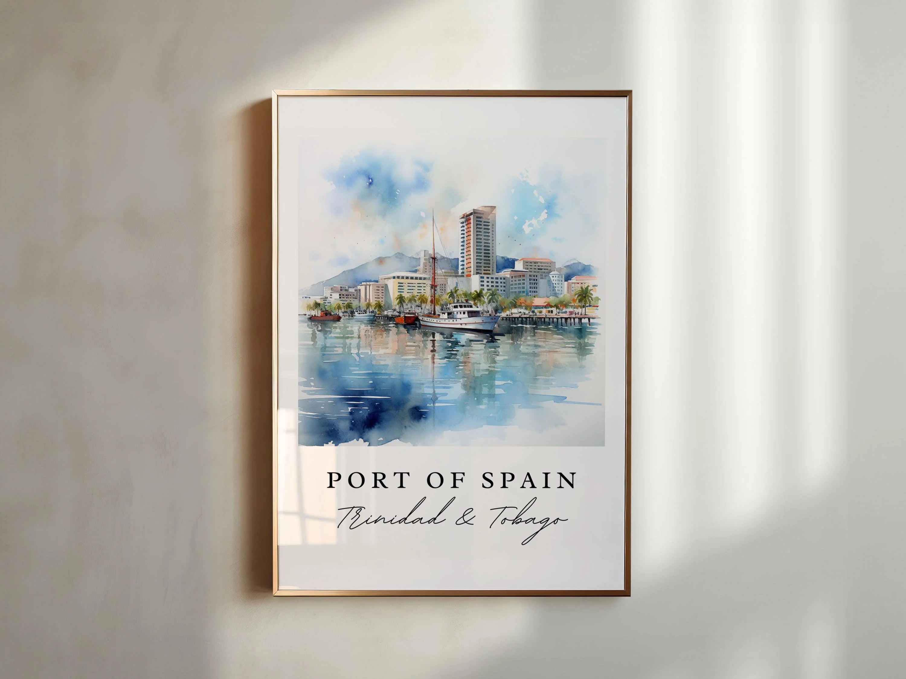 Port of Spain, Trinidad and Tobago – Watercolor Art Print - Image 4