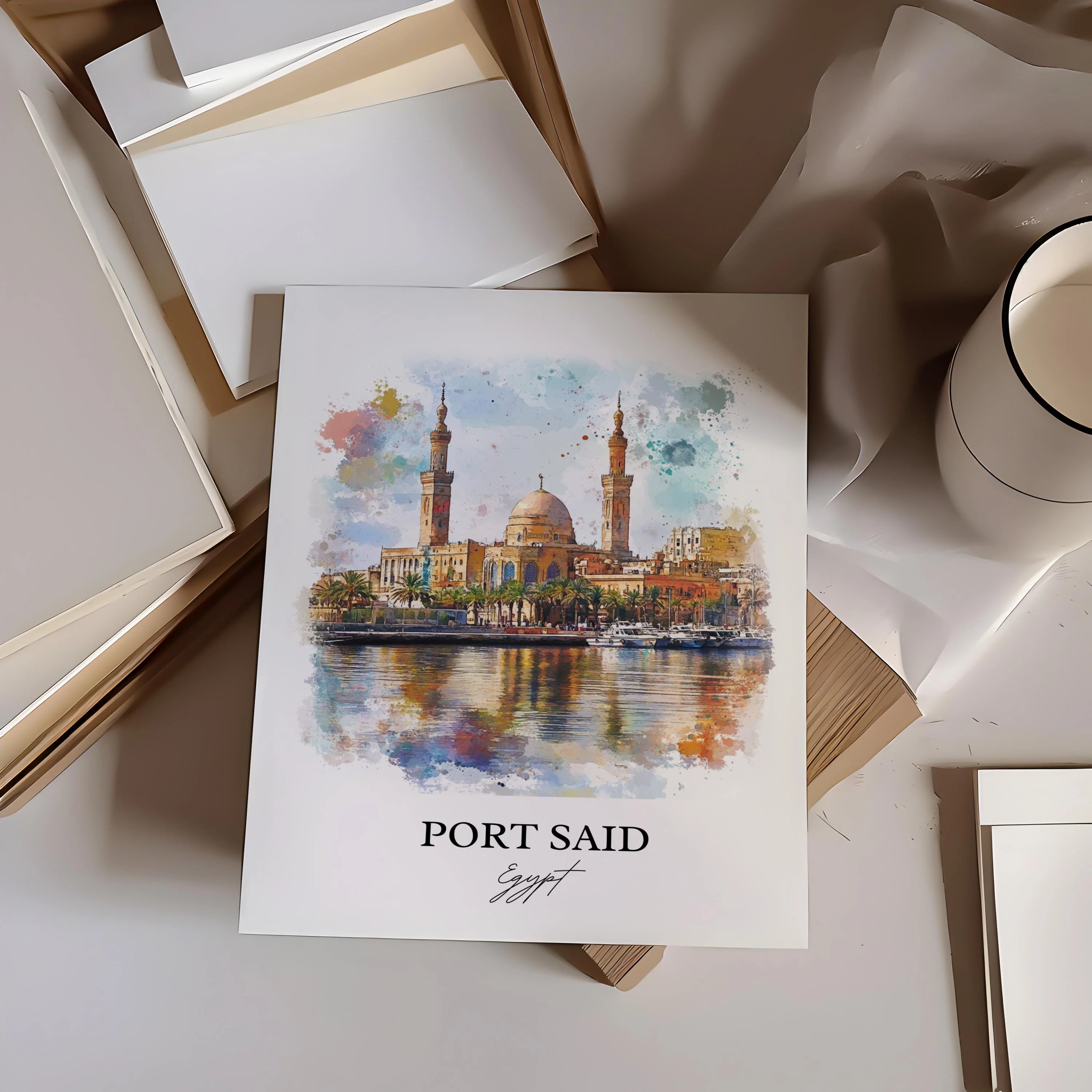 Port Said, Egypt – Watercolor Art Print - Image 3