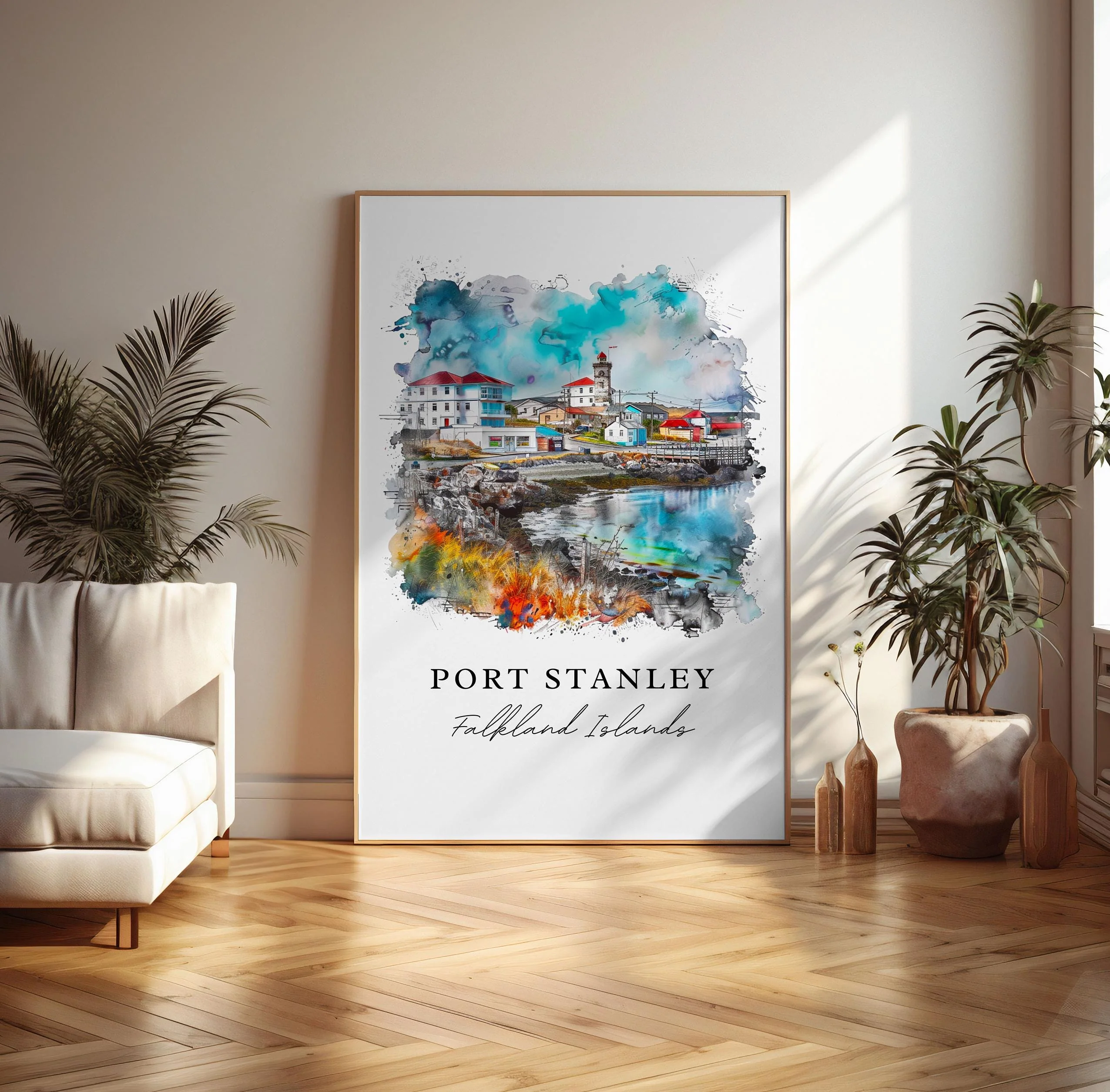 Port Stanley, Falkland Islands – Watercolor Art Print - Image 4