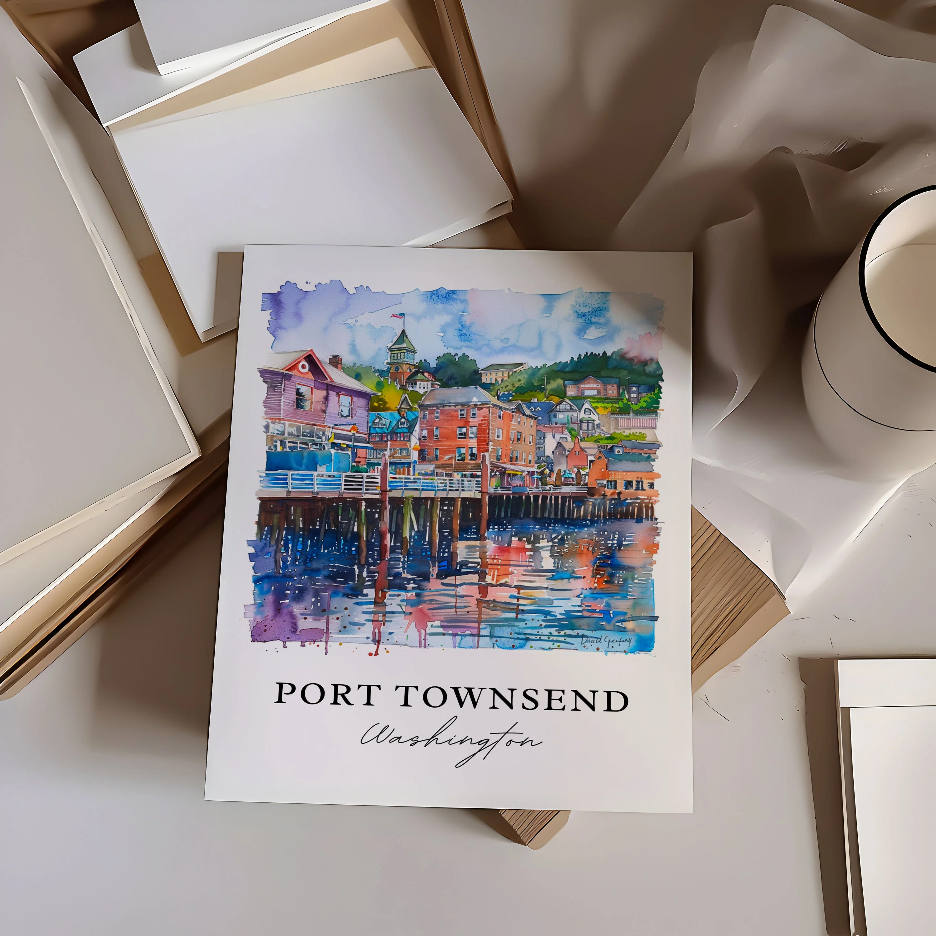 Port Townsend, USA – Watercolor Art Print - Image 2