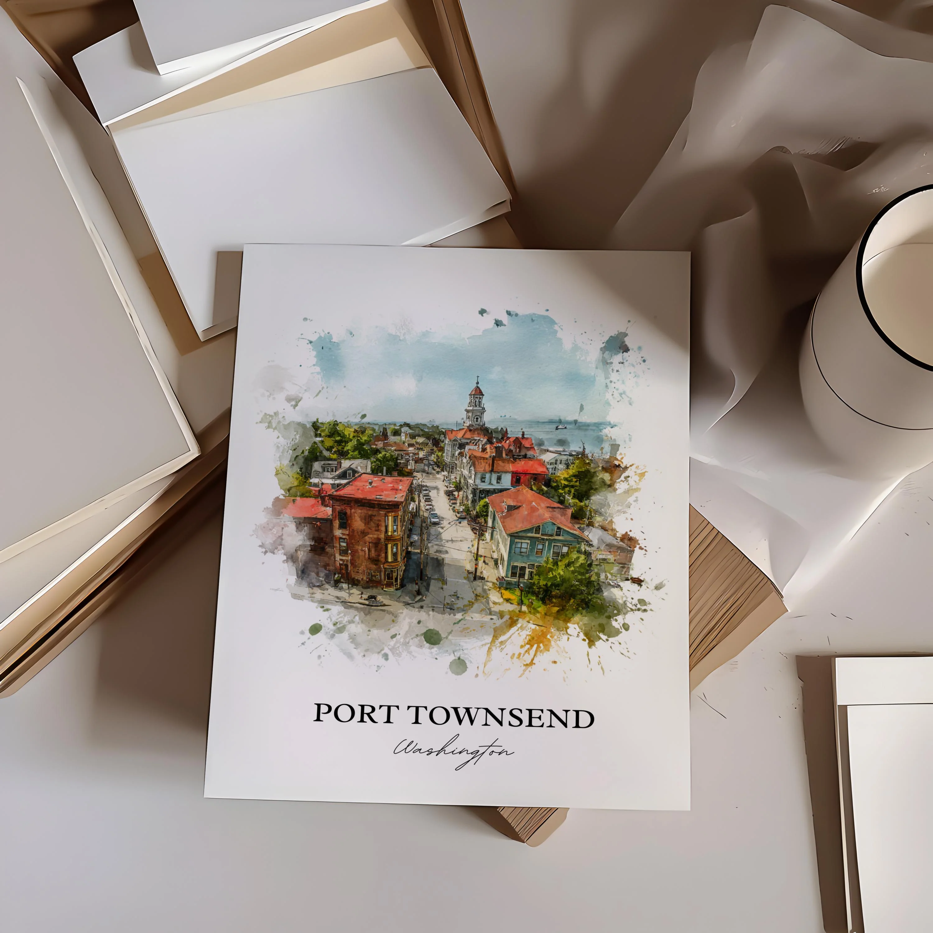 Port Townsend, Washington – Watercolor Art Print - Image 3