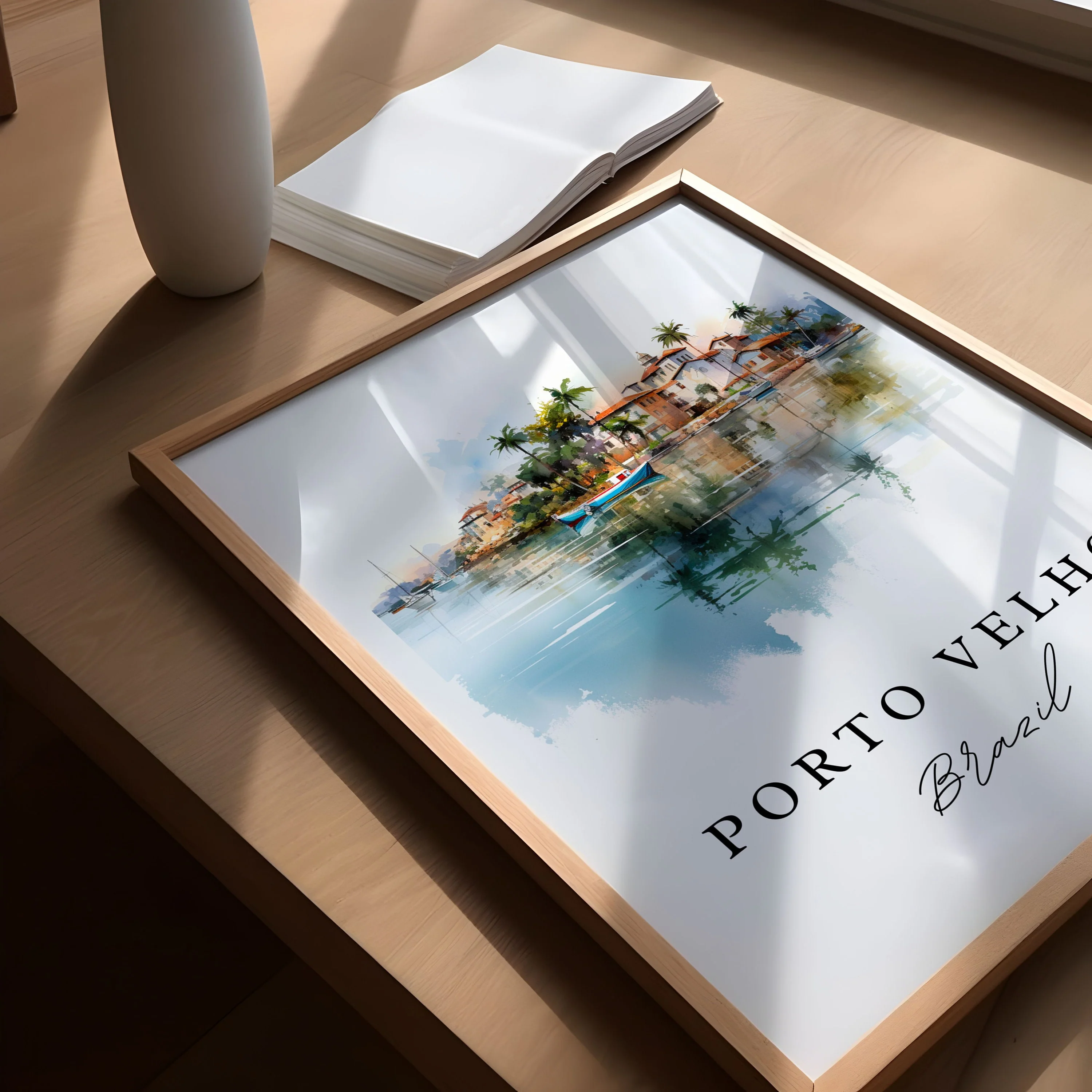 Port Velho, Brazil – Watercolor Art Print - Image 3