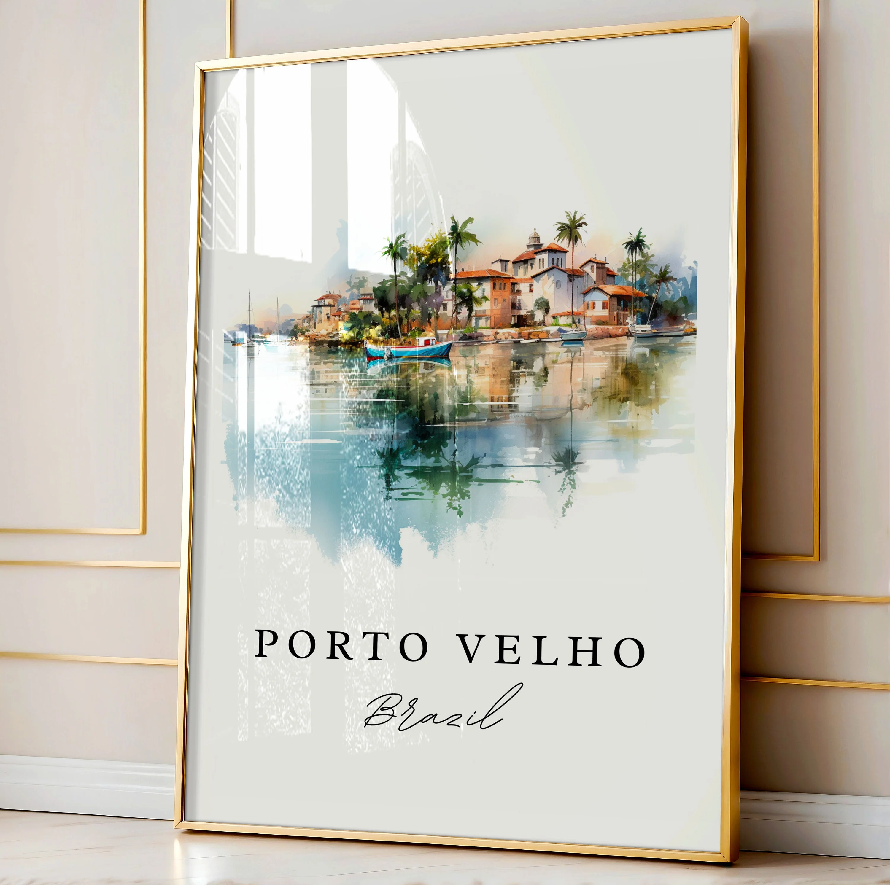 Port Velho, Brazil – Watercolor Art Print - Image 4