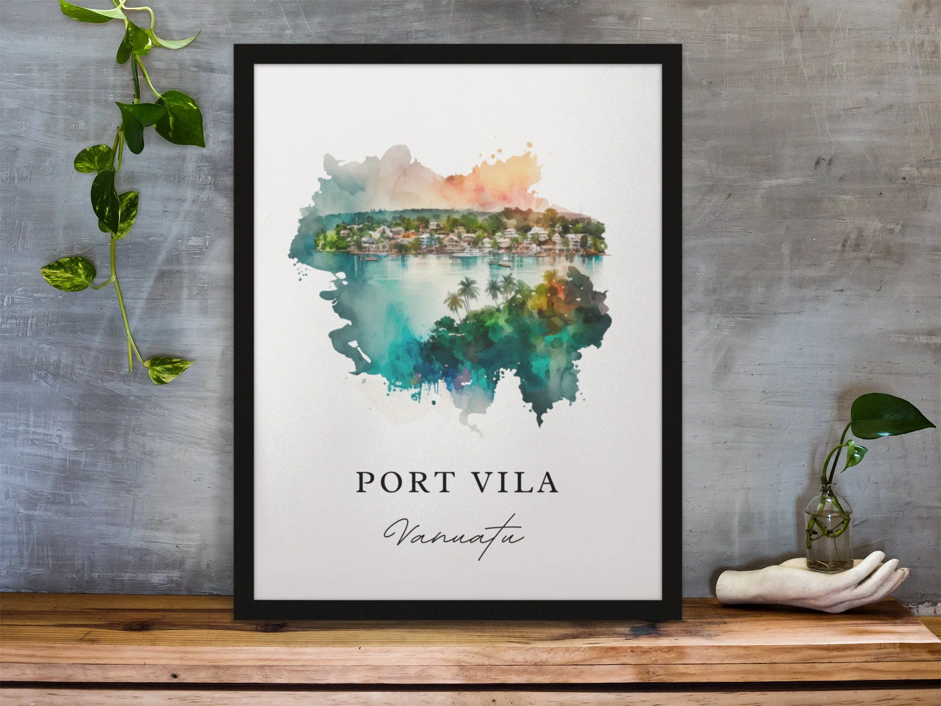 Port Vila, Vanuatu – Watercolor Art Print