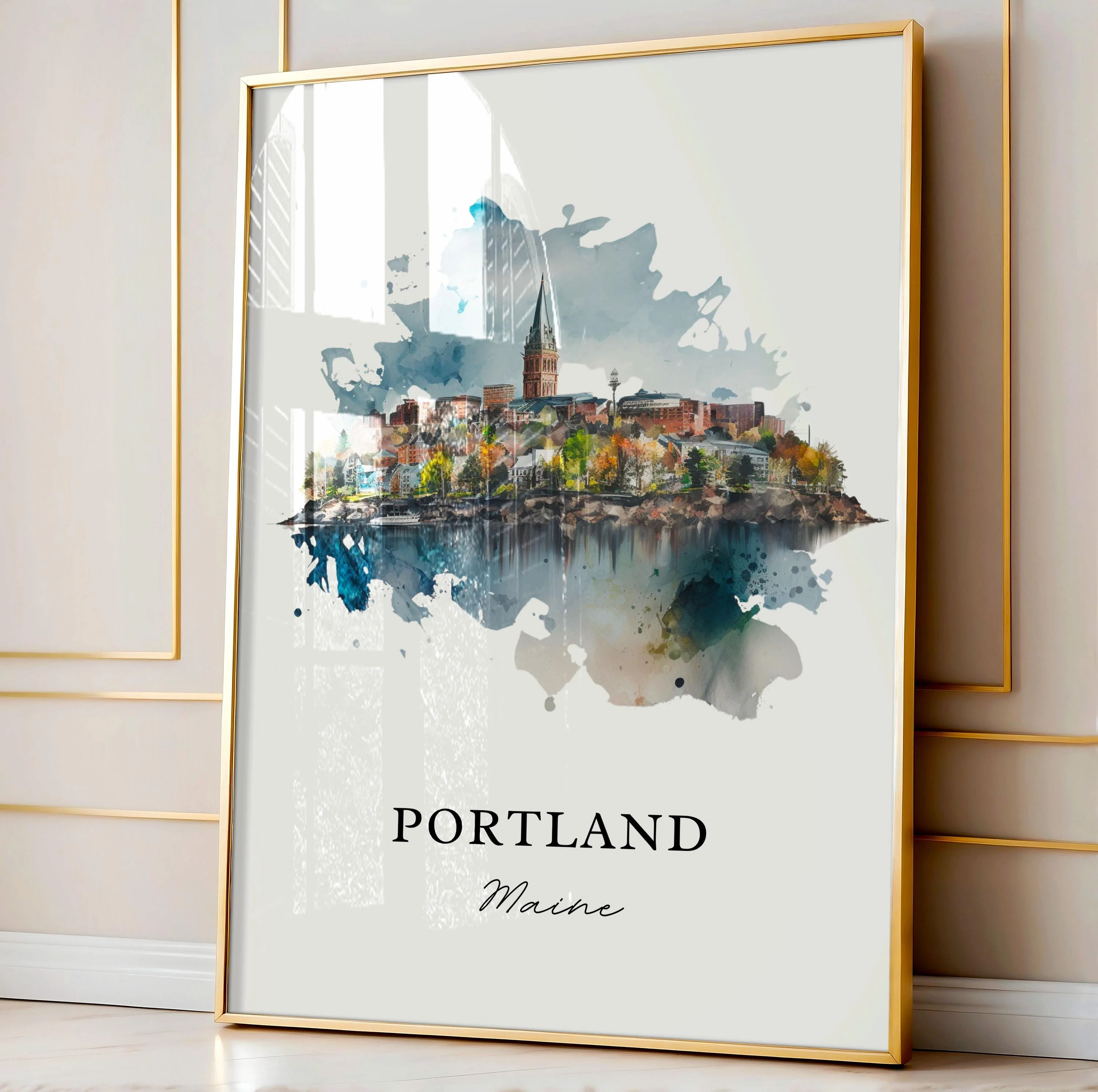 Portland, Maine, Maine – Watercolor Art Print - Image 4