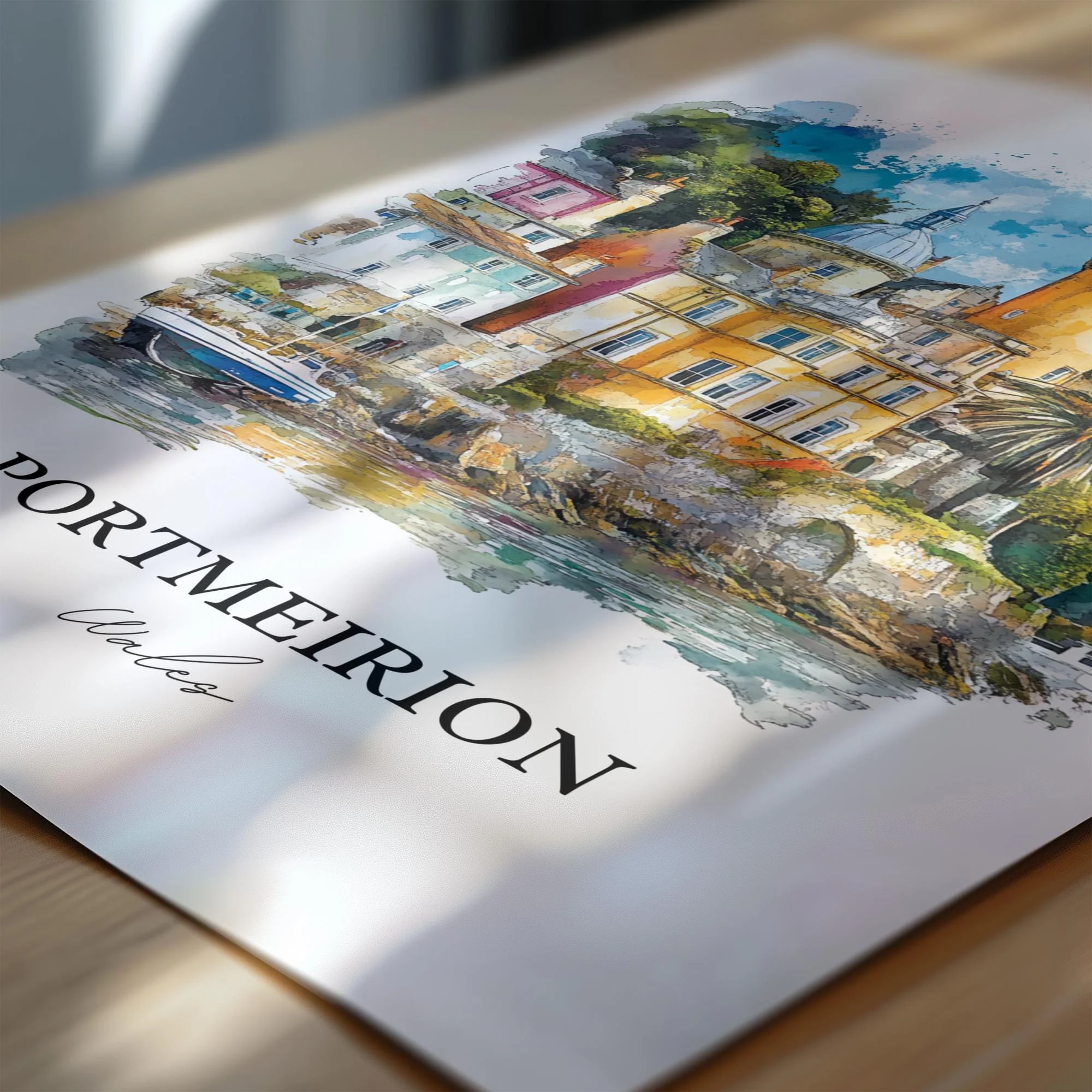 Portmeirion, North Wales – Watercolor Art Print - Image 2
