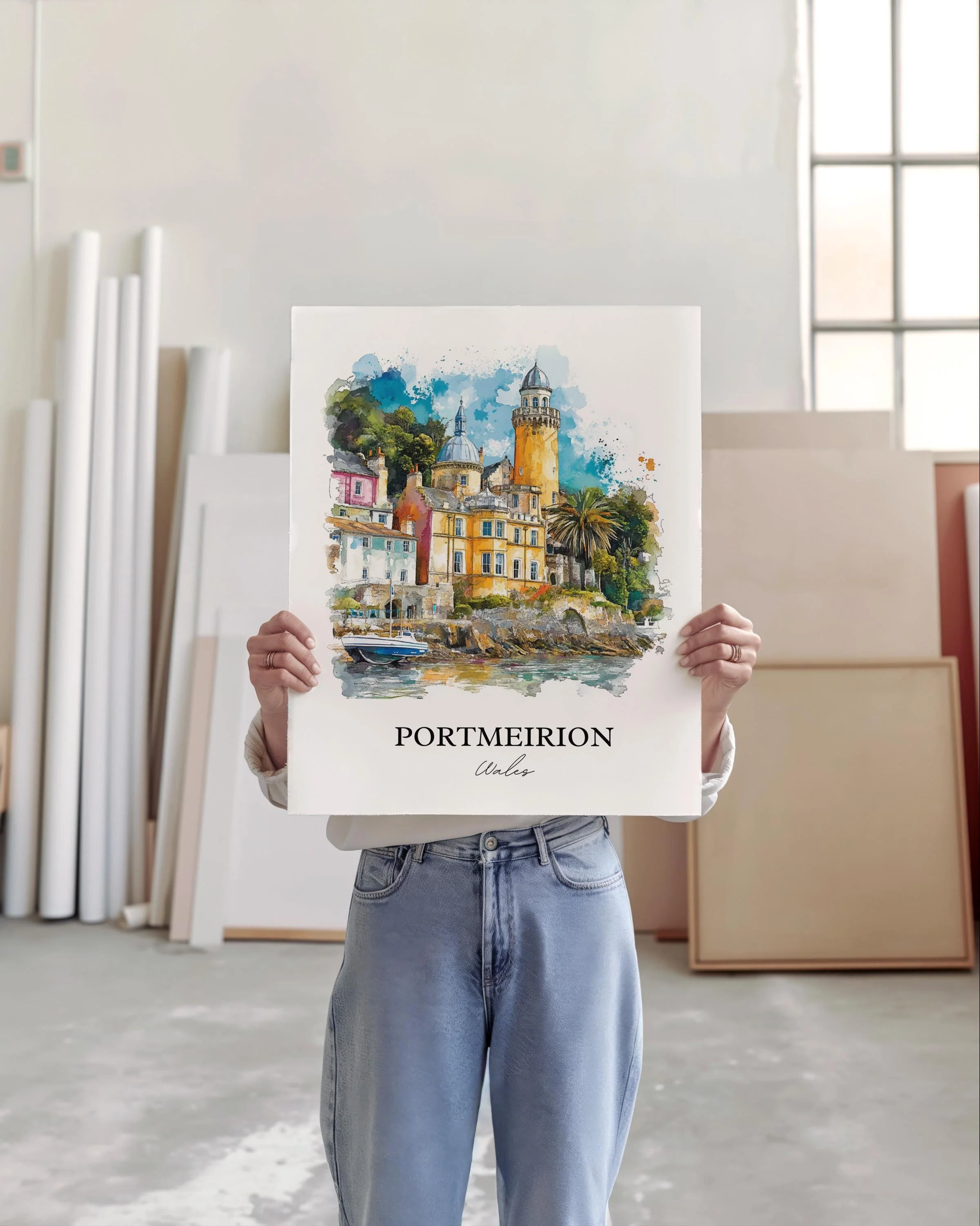 Portmeirion, North Wales – Watercolor Art Print - Image 4