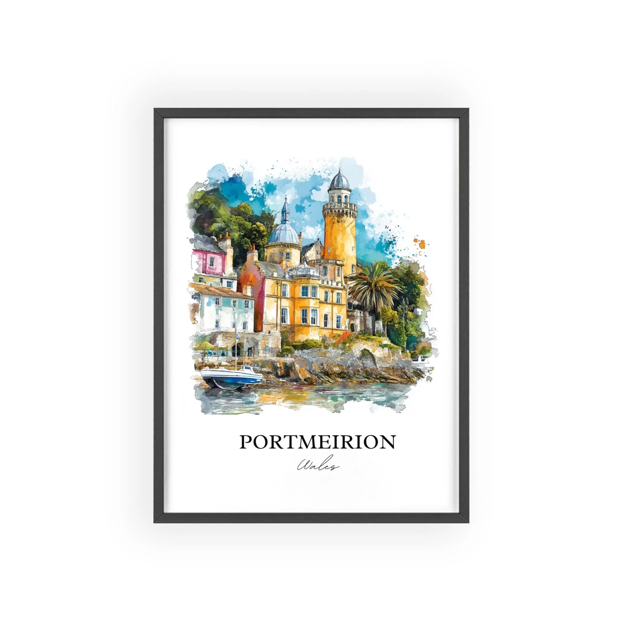 Portmeirion, North Wales – Watercolor Art Print - Image 7
