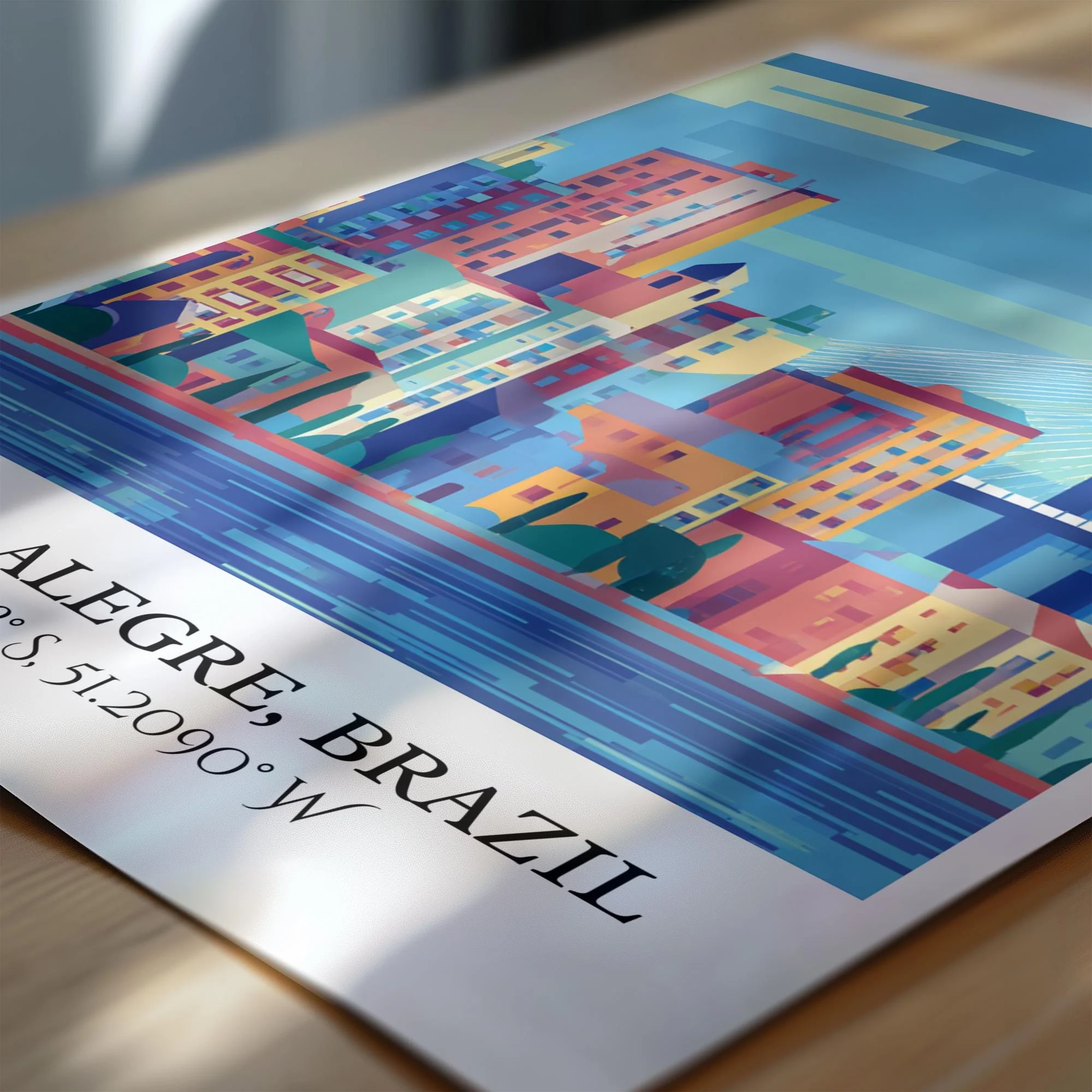 Porto Alegre, Brazil – Watercolor Art Print - Image 2