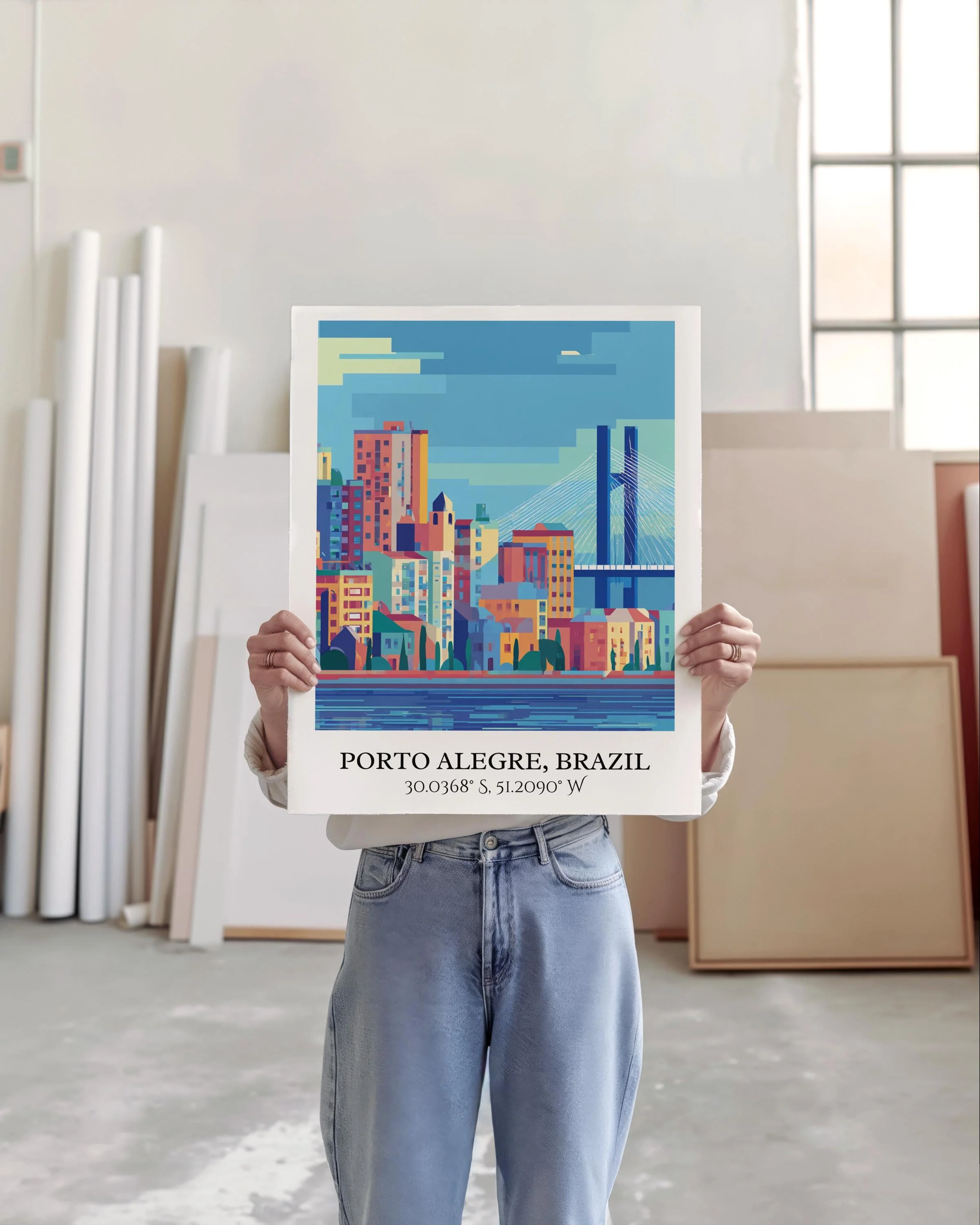 Porto Alegre, Brazil – Watercolor Art Print - Image 3