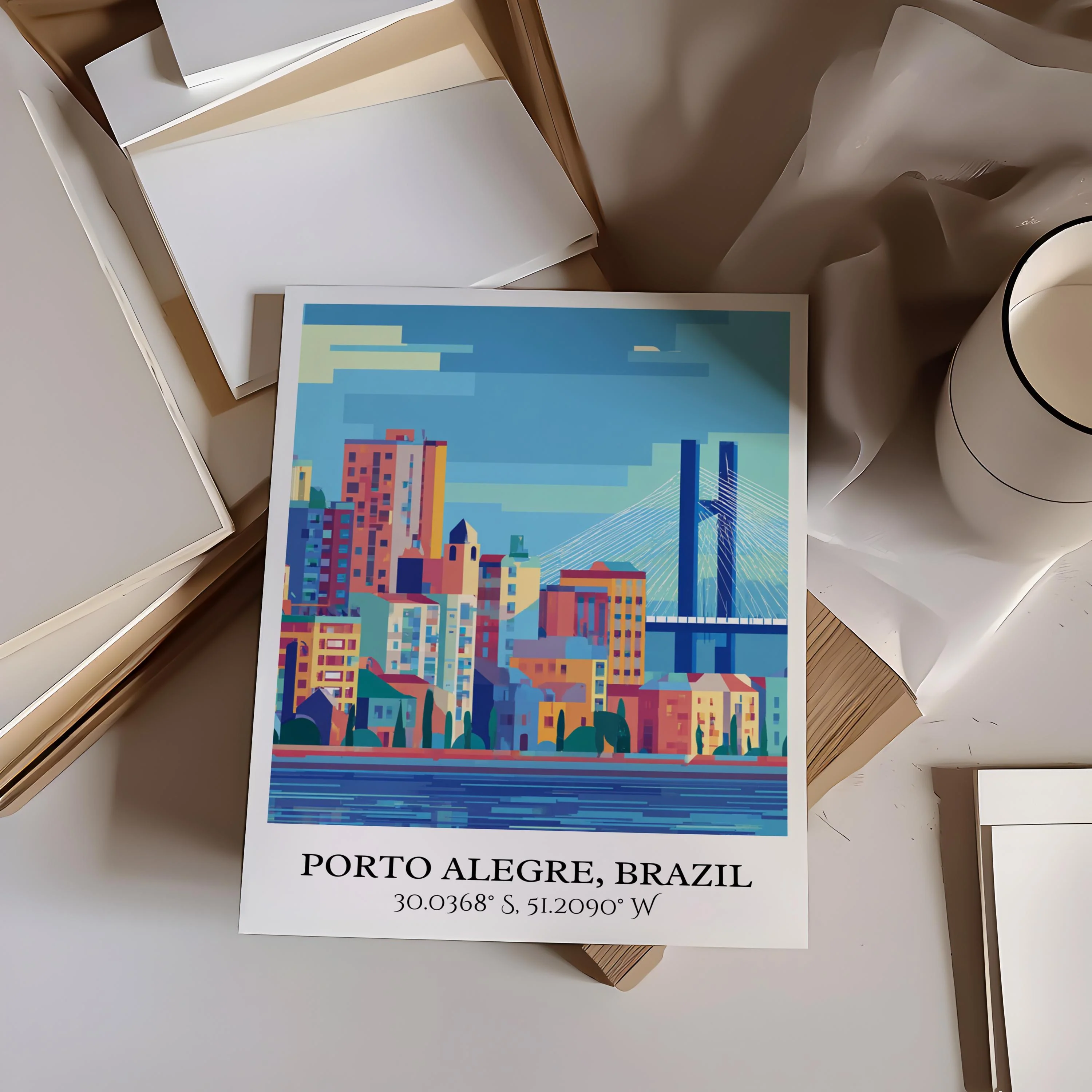 Porto Alegre, Brazil – Watercolor Art Print - Image 4