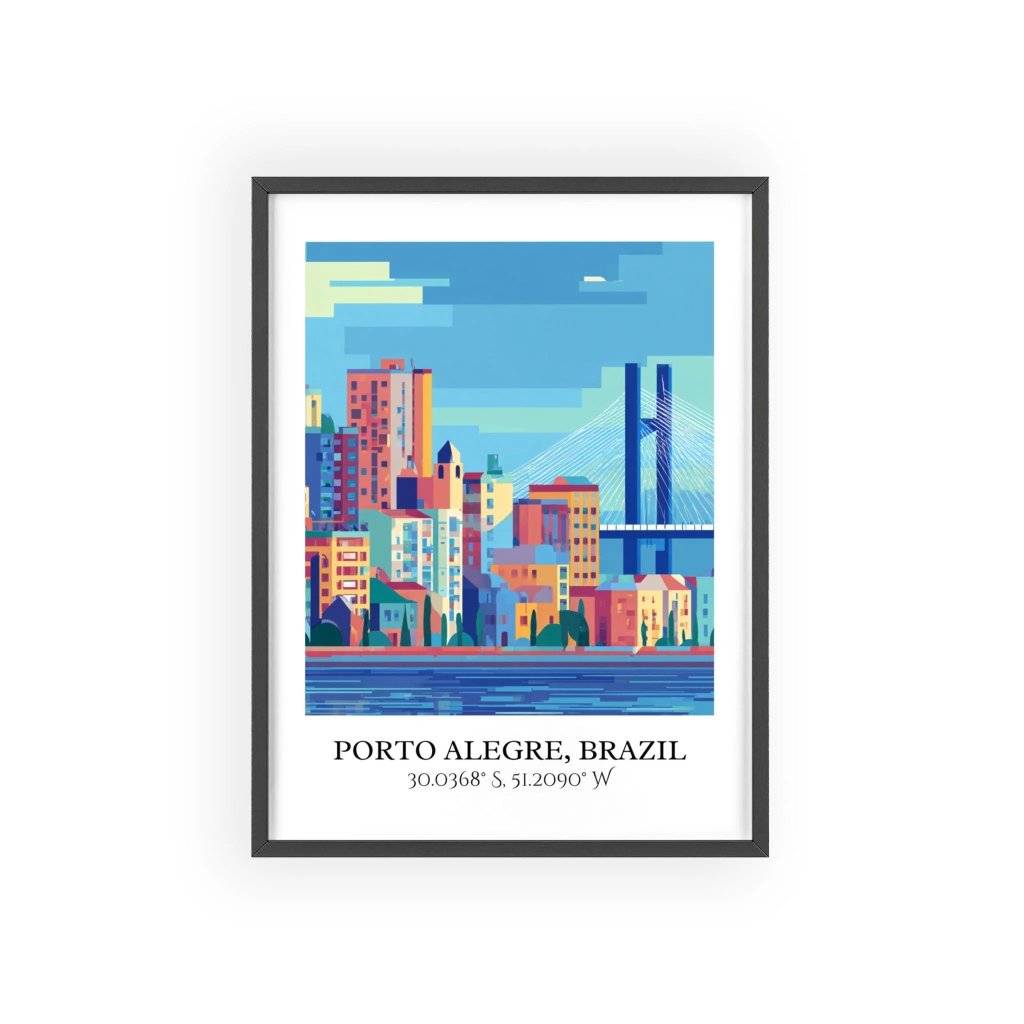 Porto Alegre, Brazil – Watercolor Art Print - Image 7