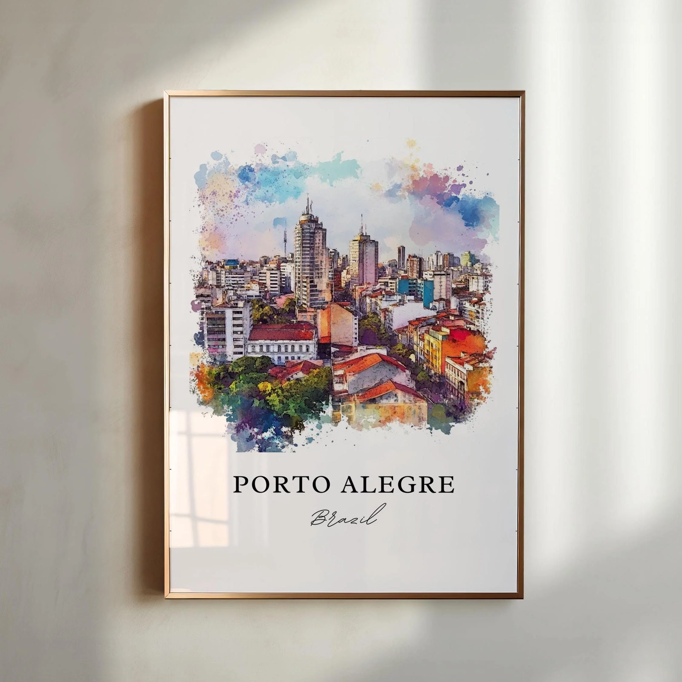 Porto Alegre, Brazil – Watercolor Art Print