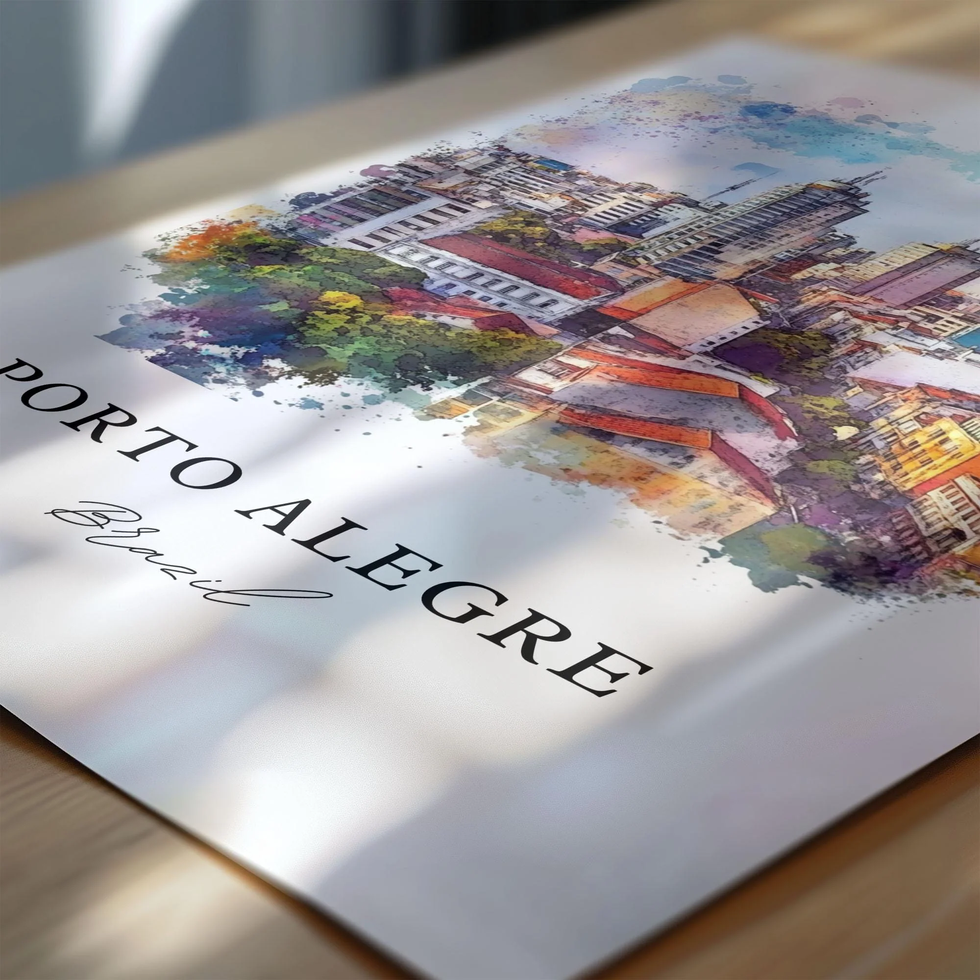 Porto Alegre, Brazil – Watercolor Art Print - Image 2