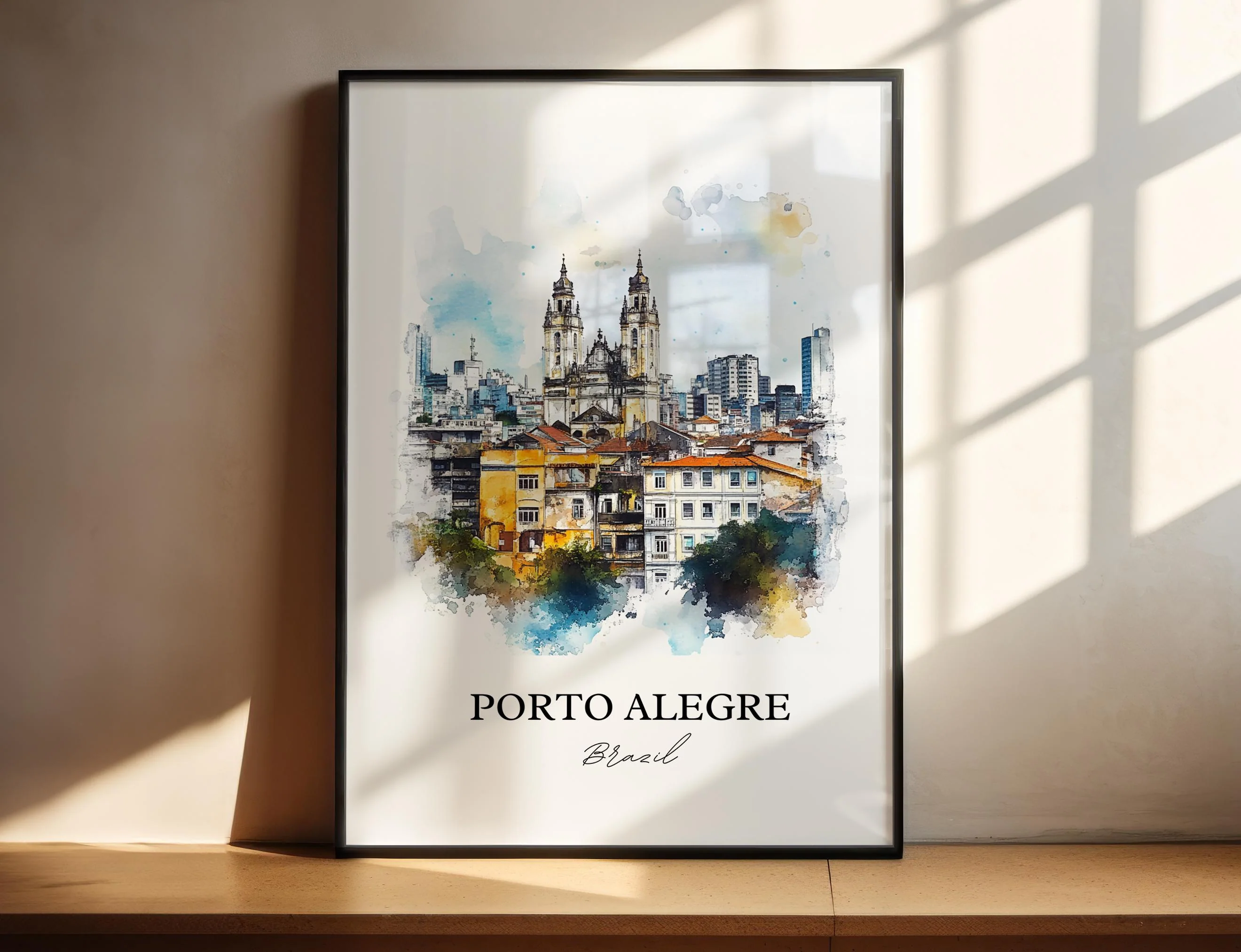 Porto Alegre, Brazil – Watercolor Art Print