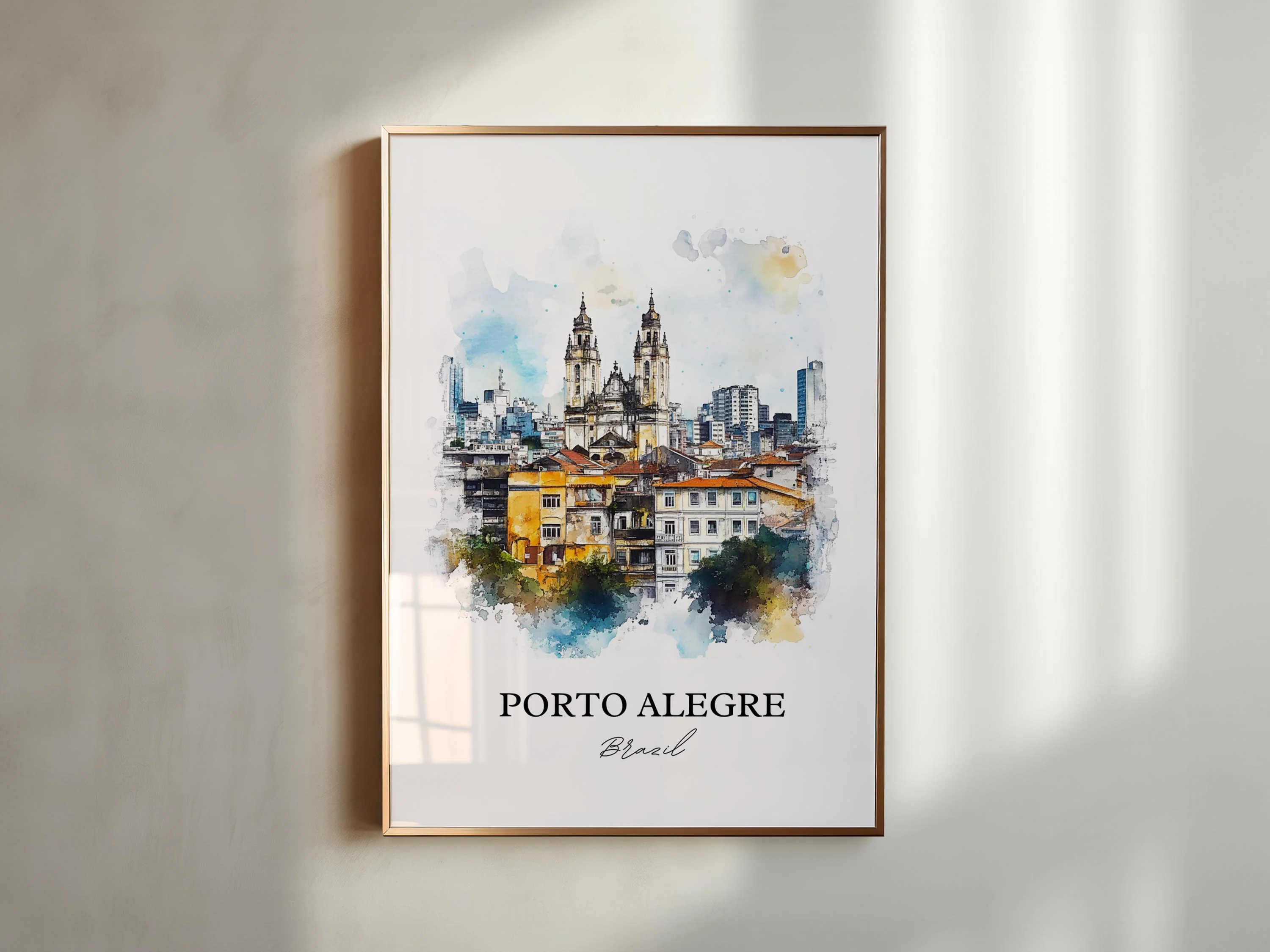 Porto Alegre, Brazil – Watercolor Art Print - Image 3