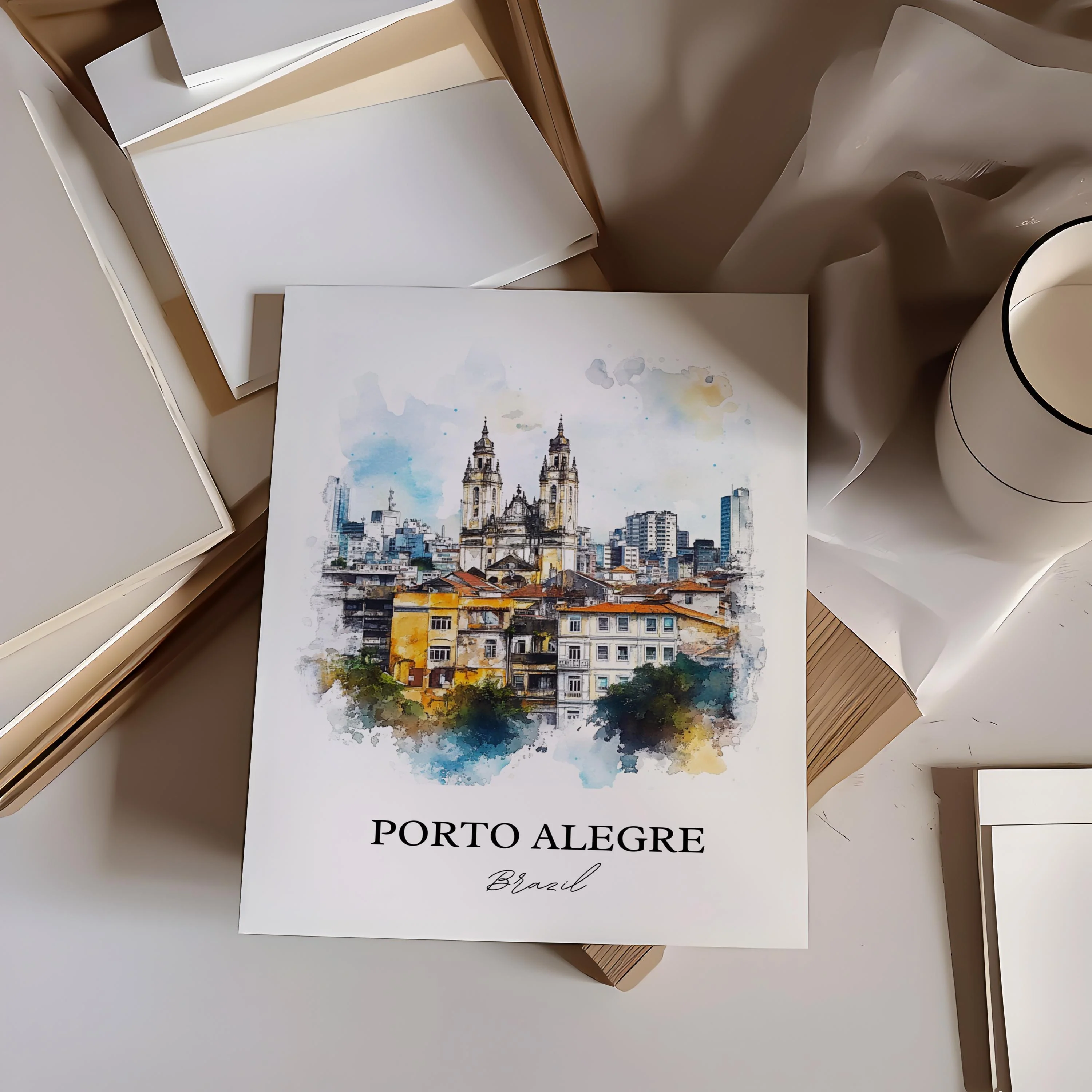 Porto Alegre, Brazil – Watercolor Art Print - Image 5
