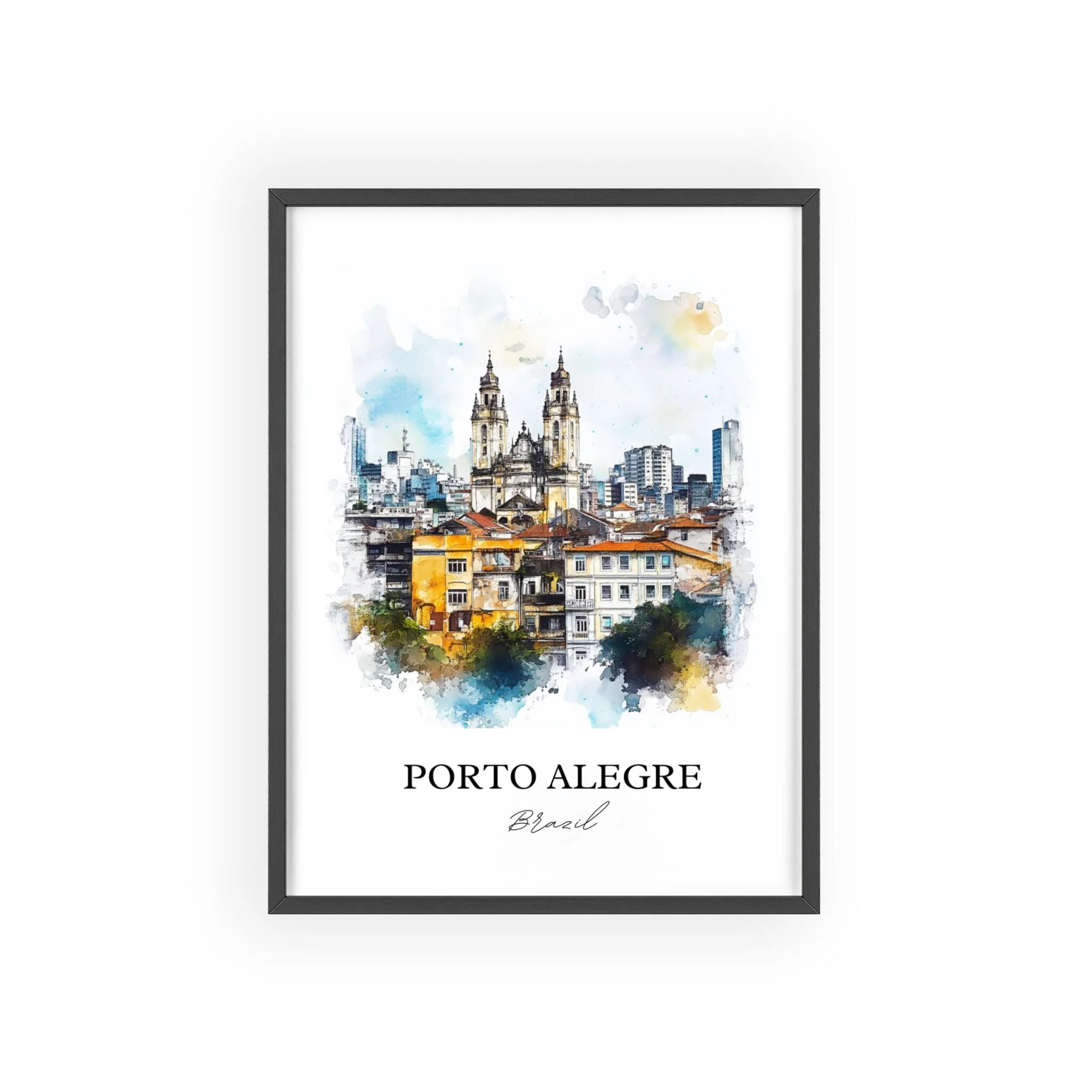 Porto Alegre, Brazil – Watercolor Art Print - Image 7