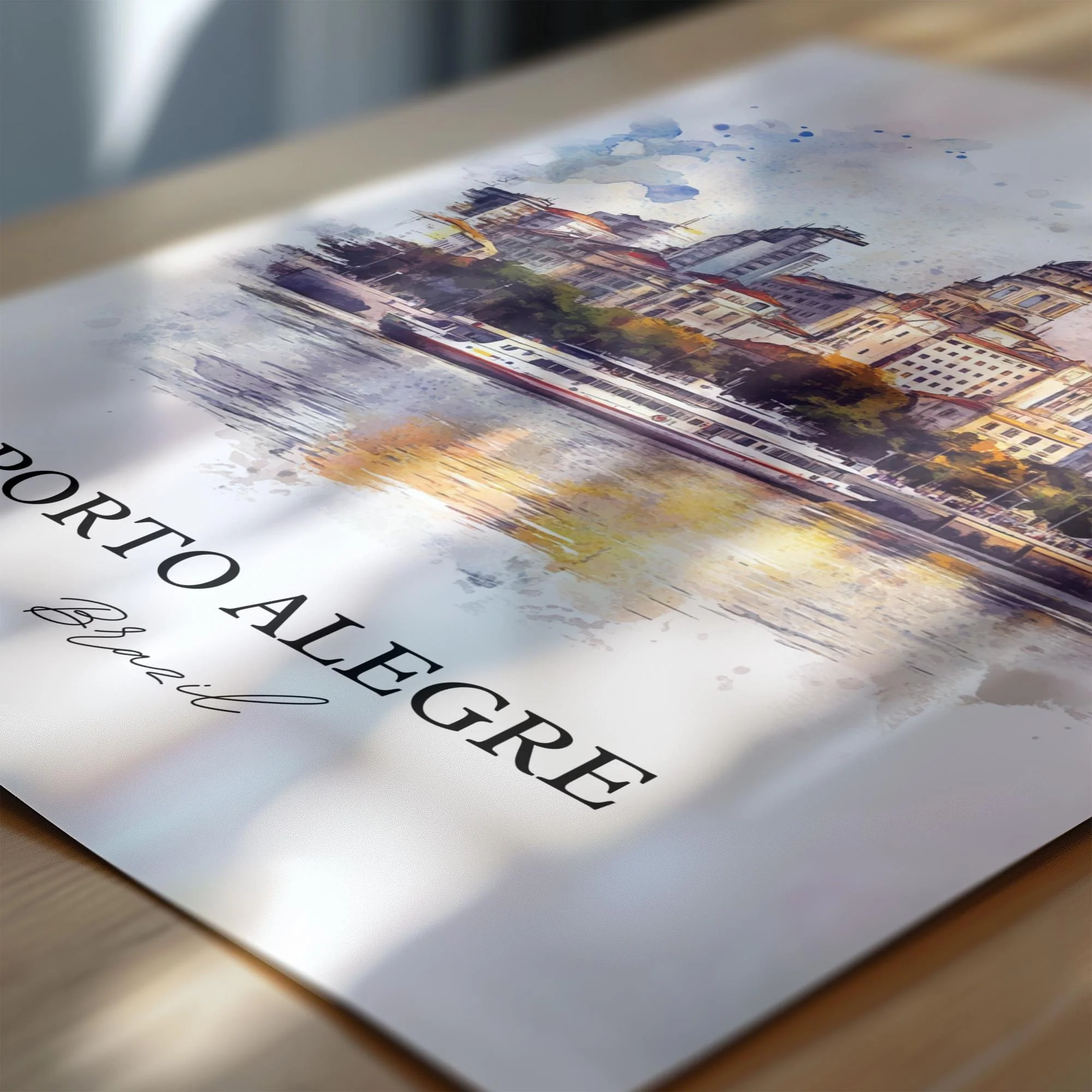 Porto Alegre, Brazil – Watercolor Art Print - Image 2