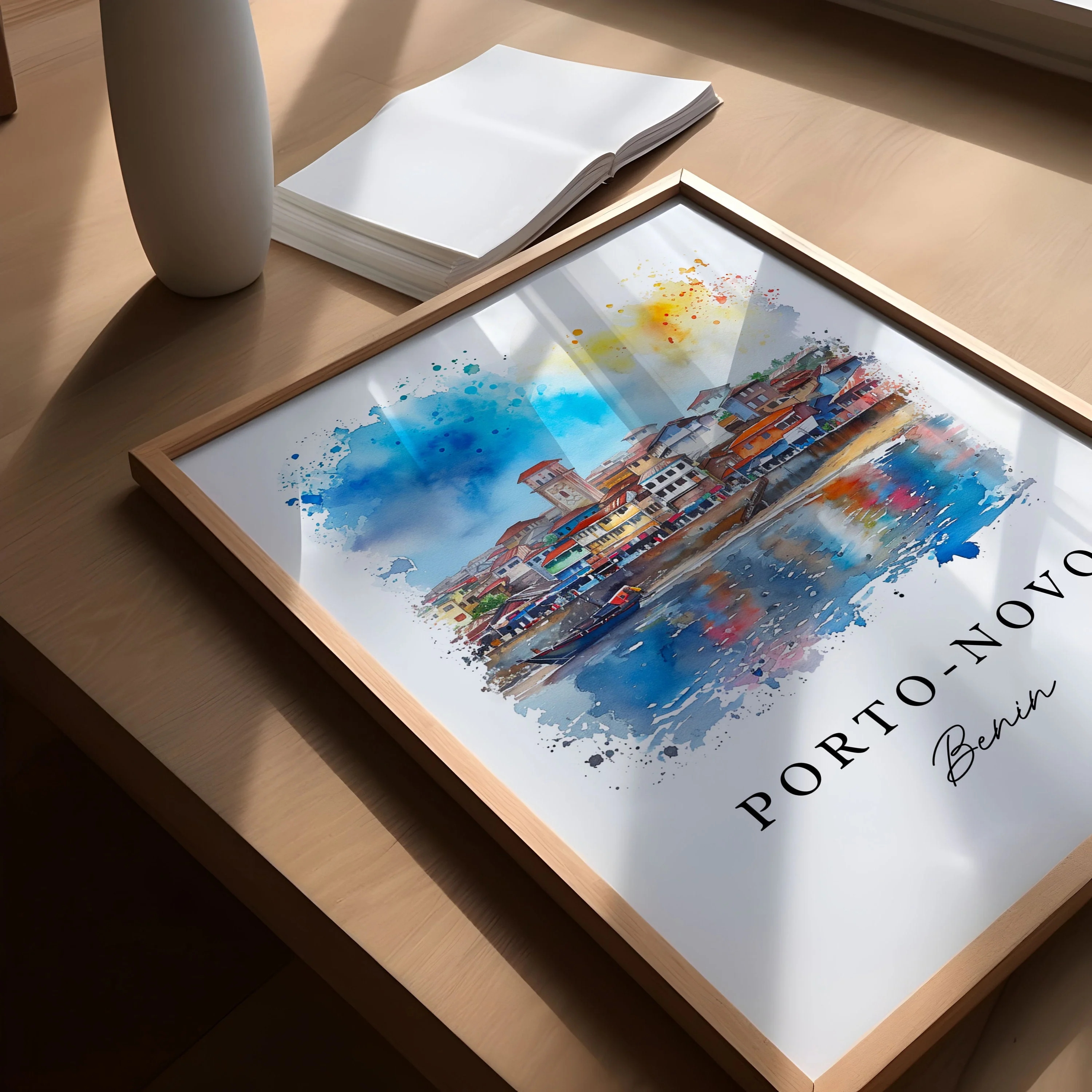 Porto-Novo, Benin – Watercolor Art Print - Image 3