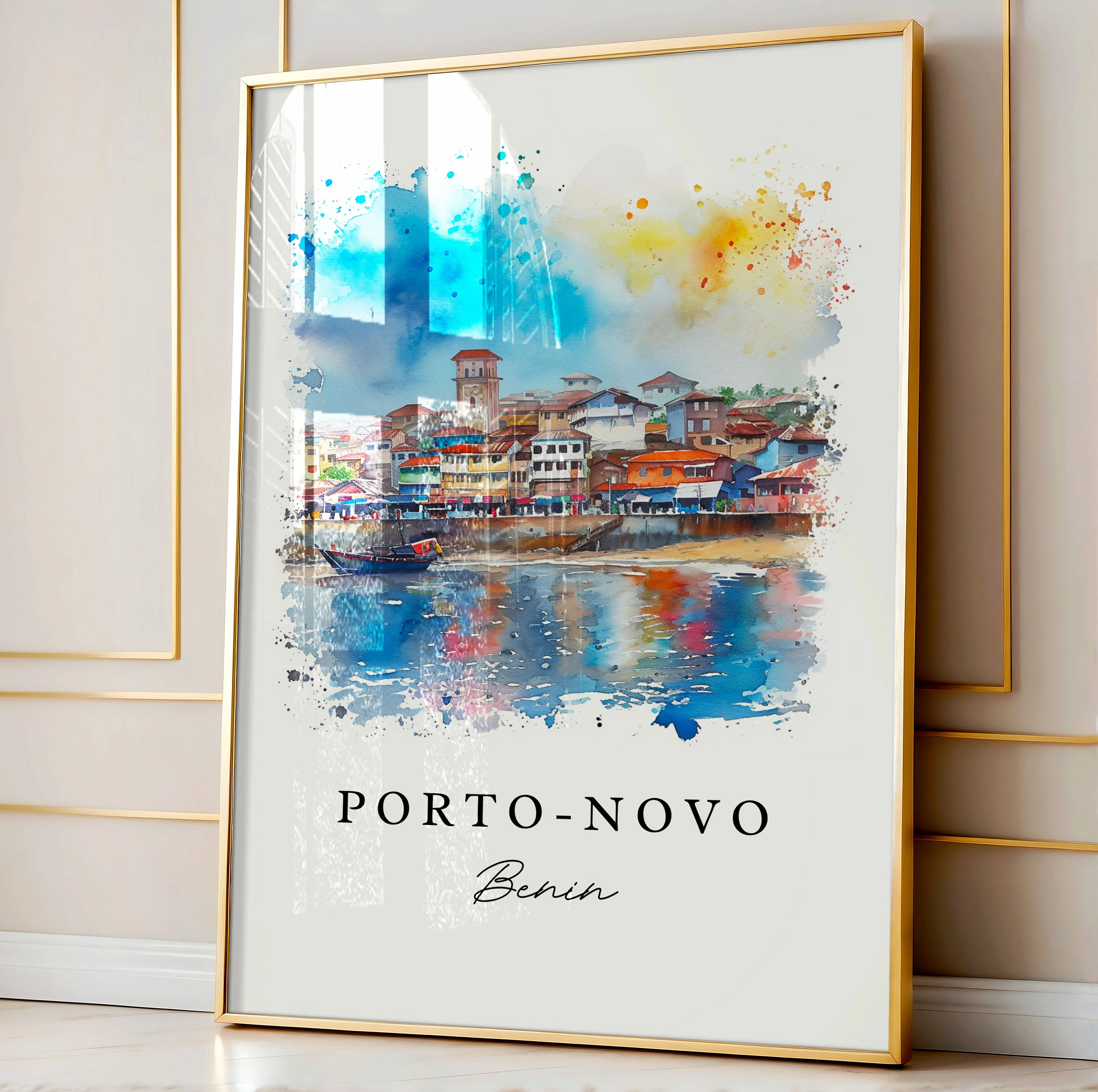 Porto-Novo, Benin – Watercolor Art Print - Image 4