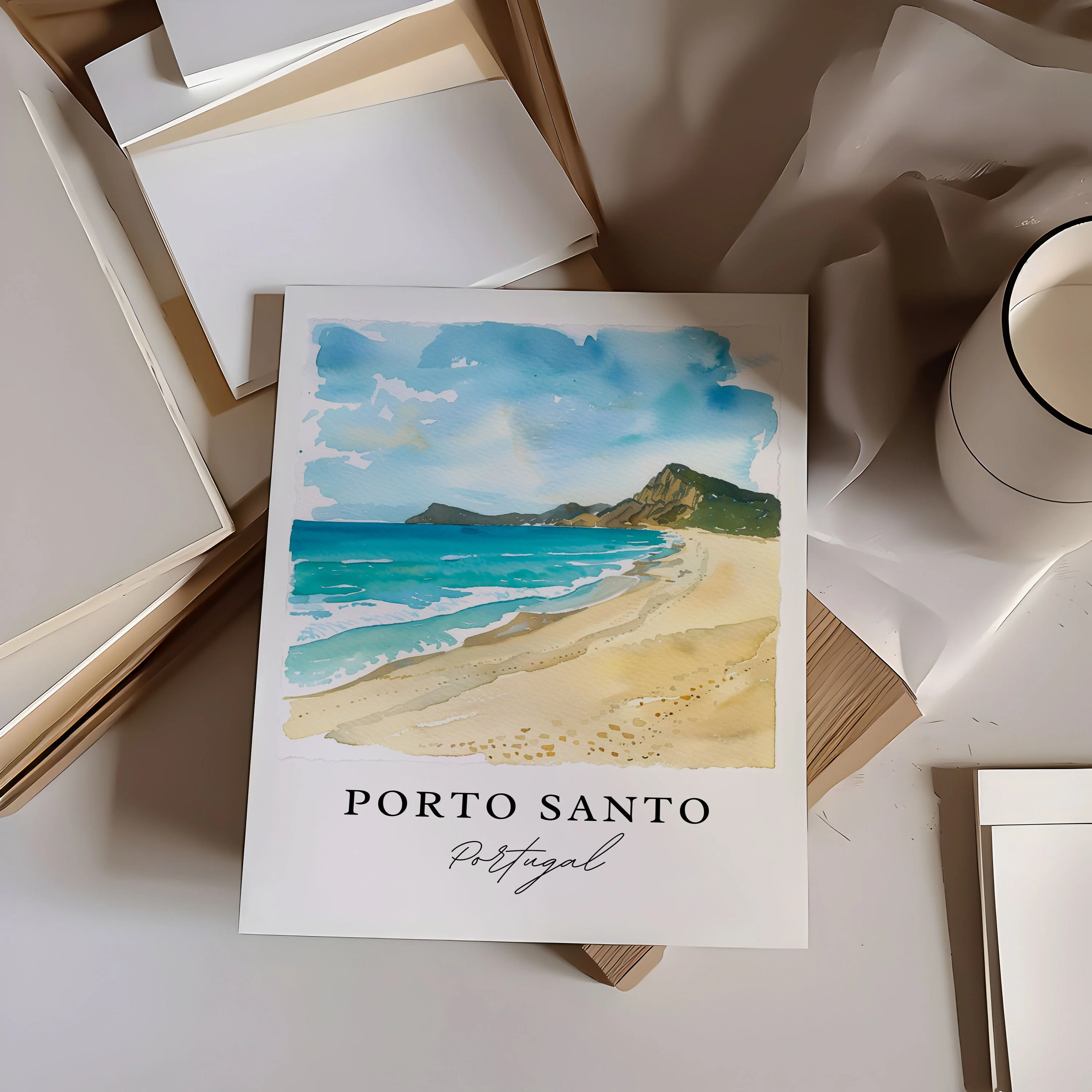 Porto Santo, Portugal – Watercolor Art Print - Image 2