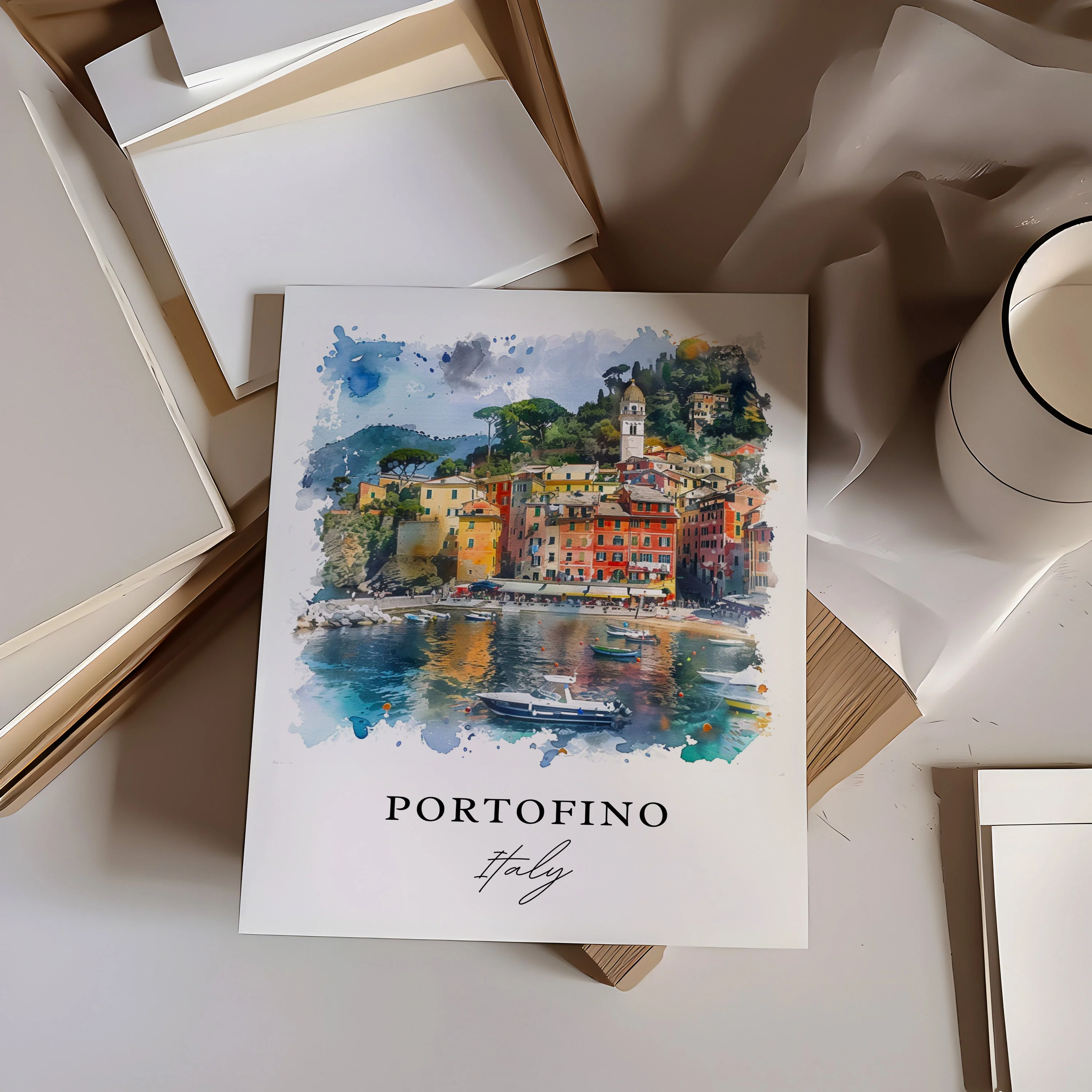 Portofino, Italy – Watercolor Art Print - Image 2
