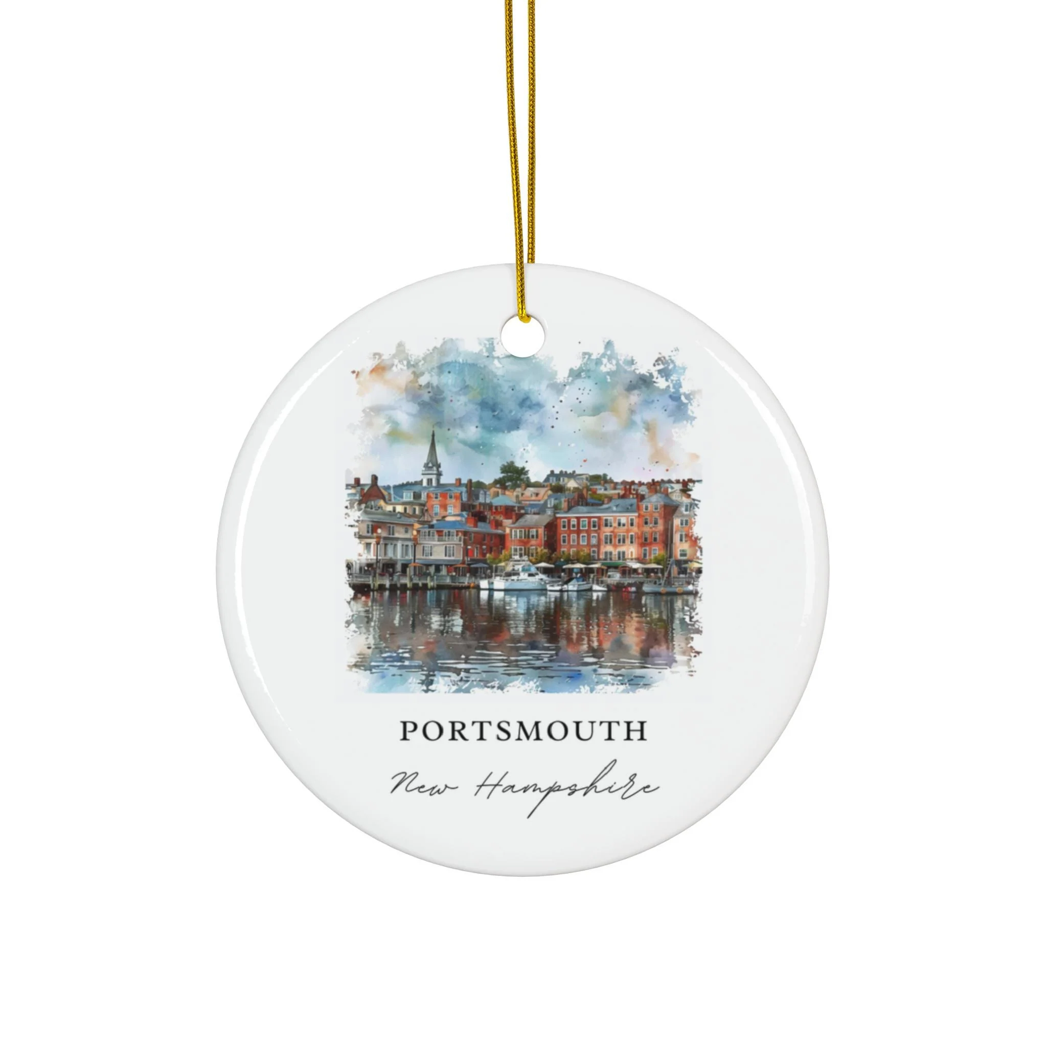 Portsmouth NH Ornament: Unique Portsmouth Souvenir, Portsmouth Xmas Decor, and Authentic Portsmouth New Hampshire Christmas Gift