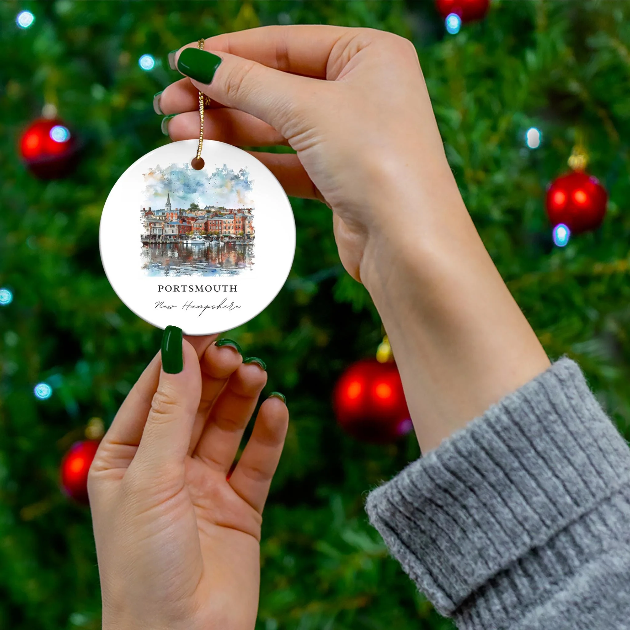 Portsmouth NH Ornament: Unique Portsmouth Souvenir, Portsmouth Xmas Decor, and Authentic Portsmouth New Hampshire Christmas Gift - Image 3