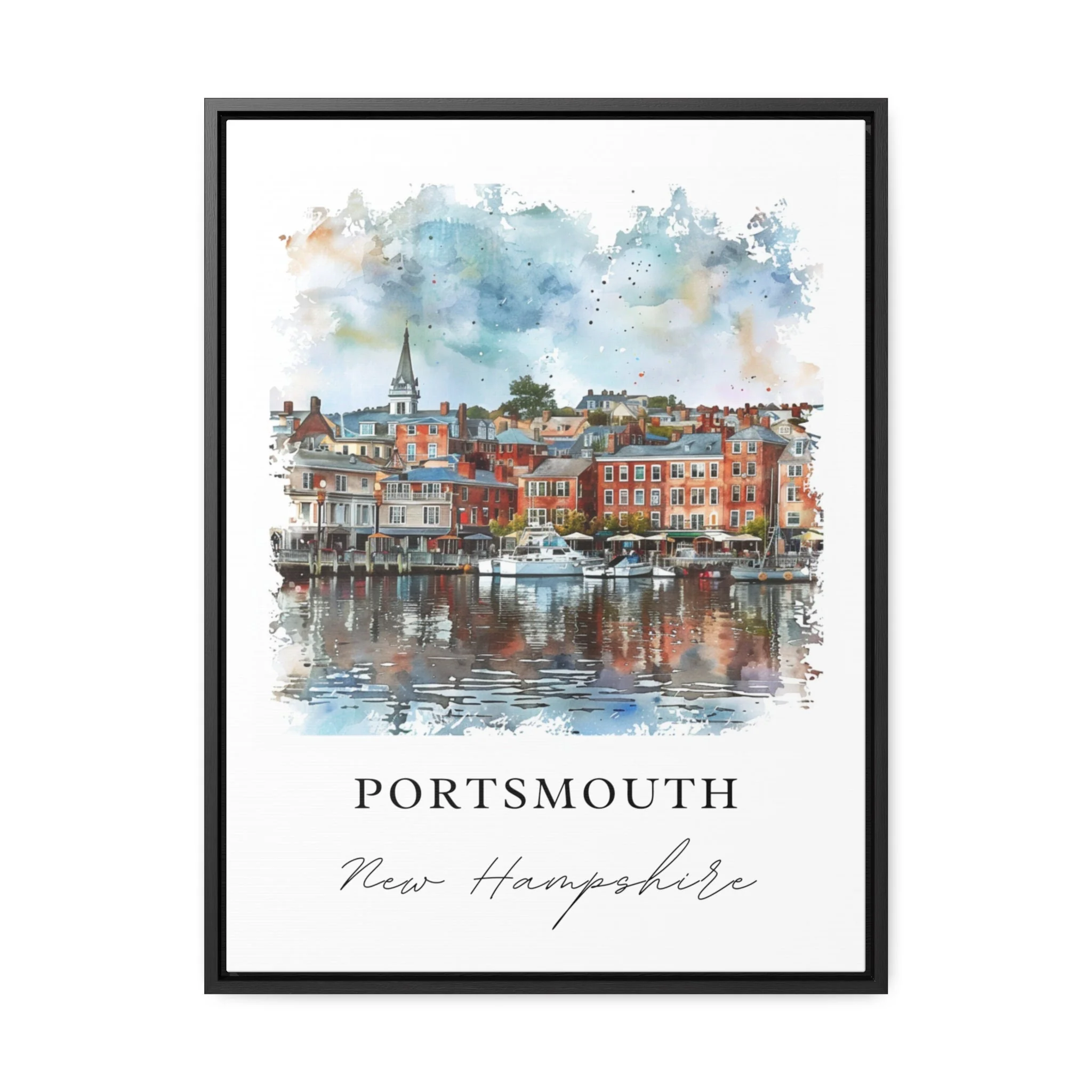 Portsmouth, USA – Piscataqua River Watercolor Art Print - Image 5