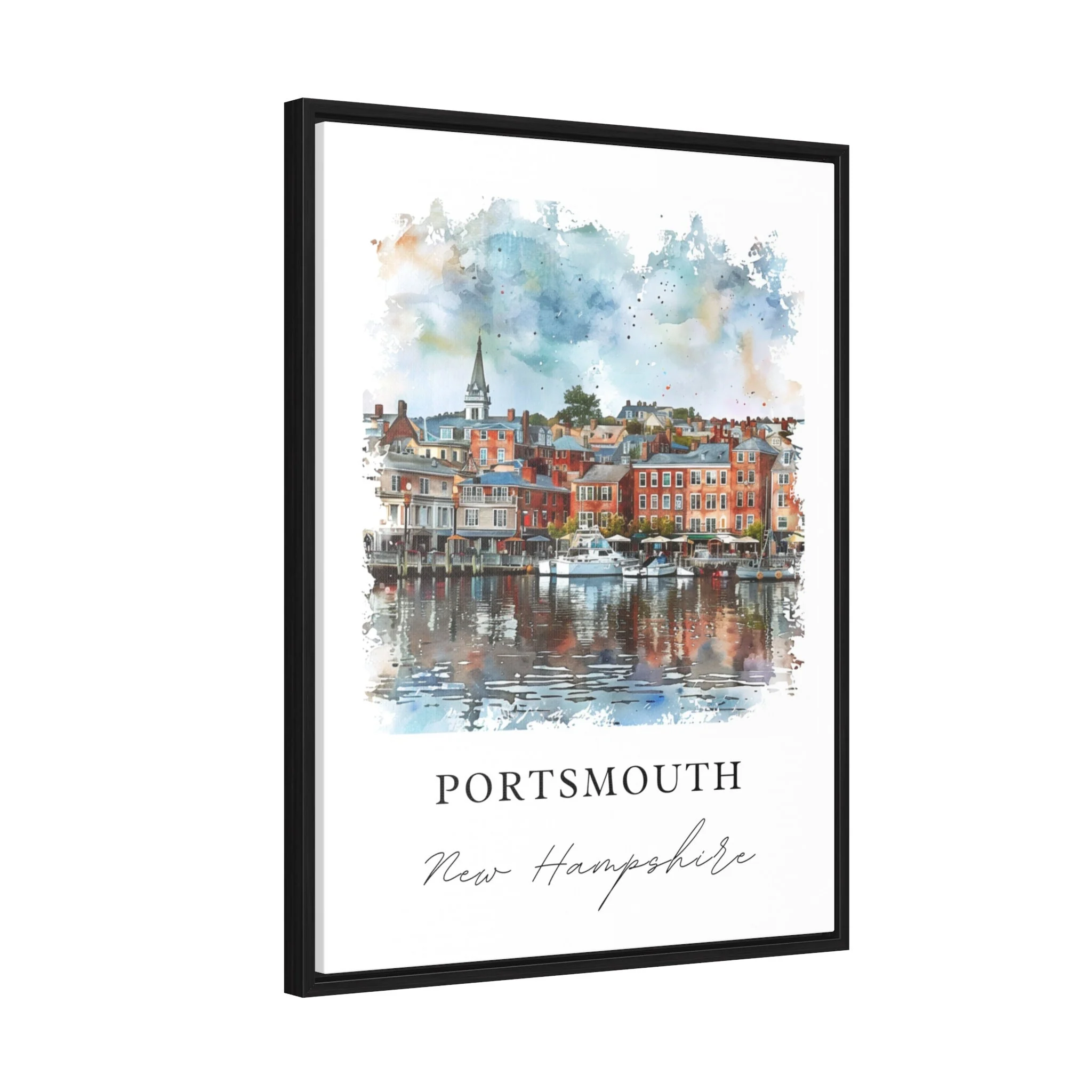 Portsmouth, USA – Piscataqua River Watercolor Art Print - Image 6